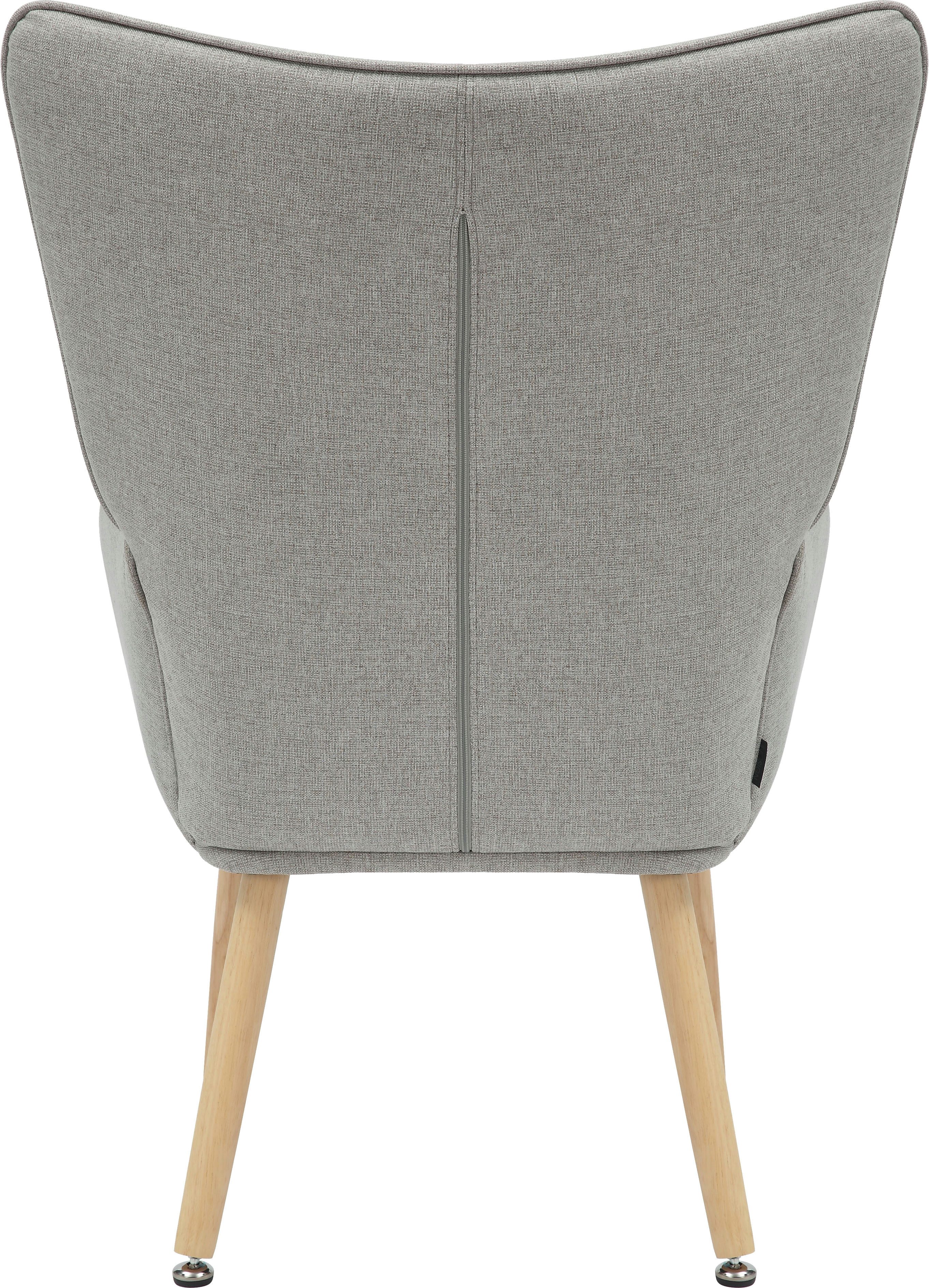 INOSIGN Relaxfauteuil KEADY, hoge rugstoel, TV-stoel Relaxstoel, oorkussenstoel met stabiele massief houten frame