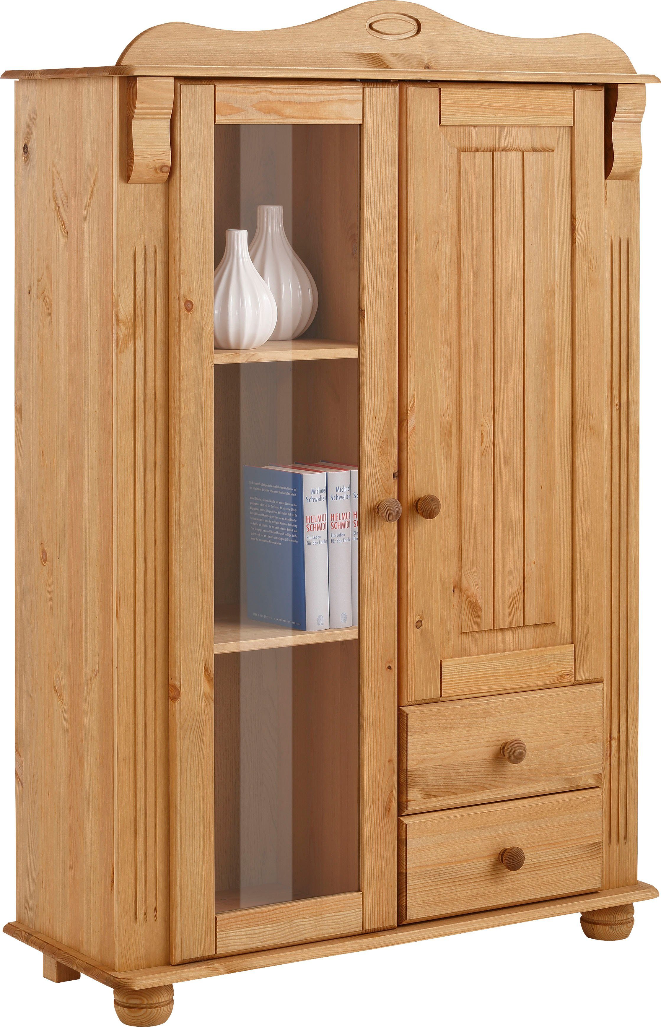 Home affaire Highboard ADELE Opbergkast, 2-deurs, hoogte 135 cm, van massief dennenhout, FSC highboards beige