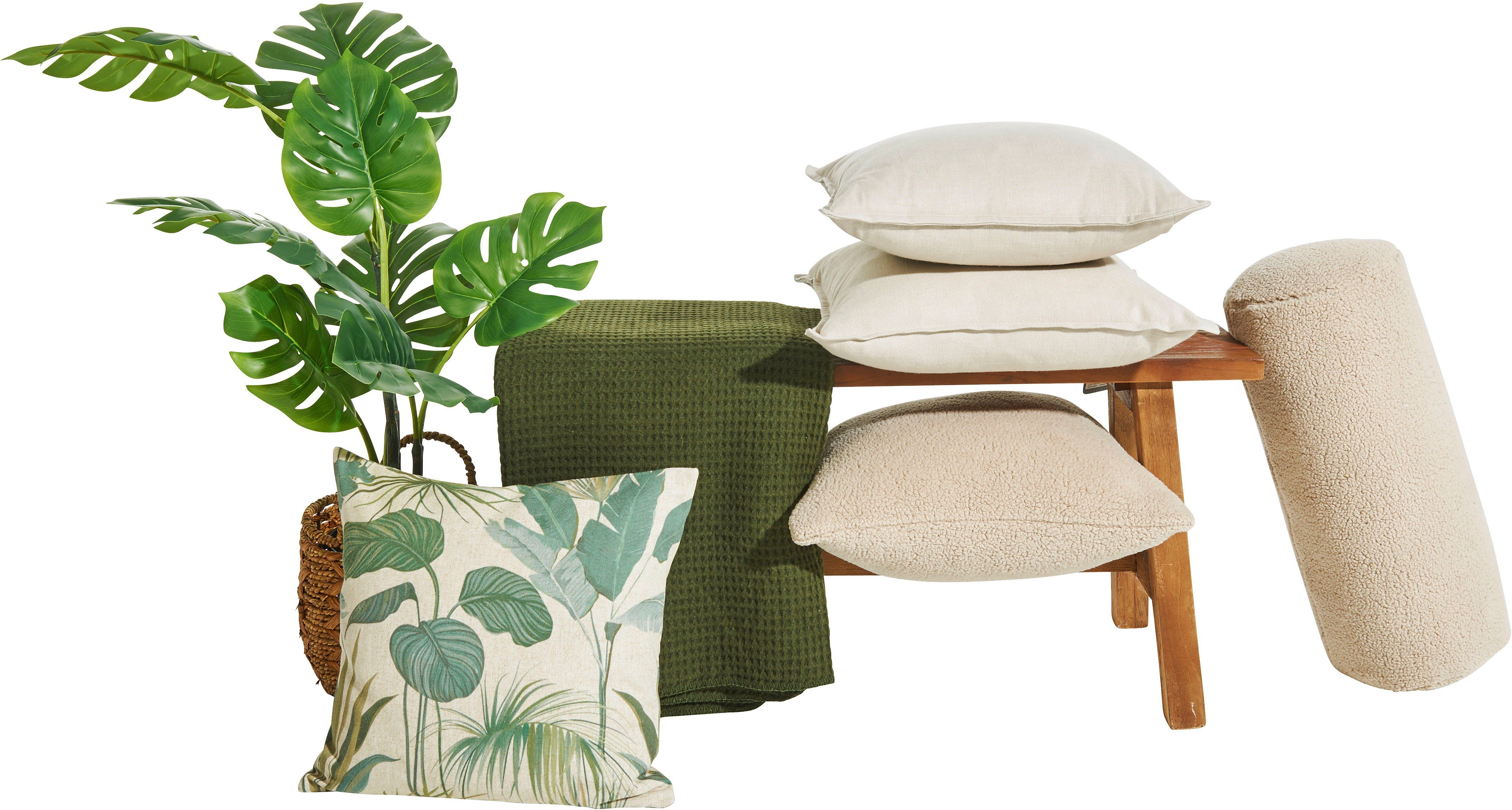 done.® Kussenhoes Tropical Flowers Dubbelzijdig bedrukte kussenhoes van canvasstof met linnenpercentage (1 stuk)