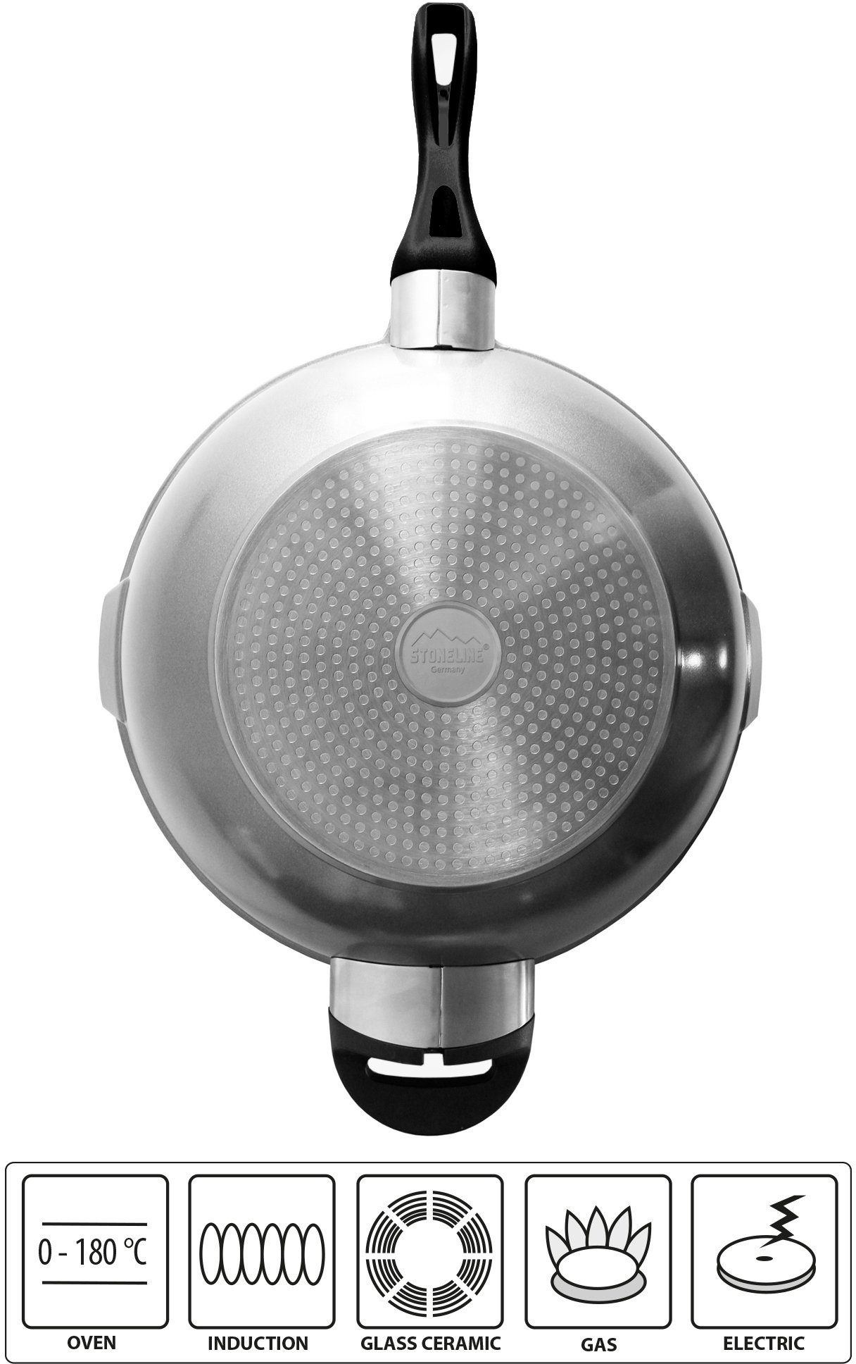 STONELINE Wok Future Ø 32 cm, afneembare grepen, inductie