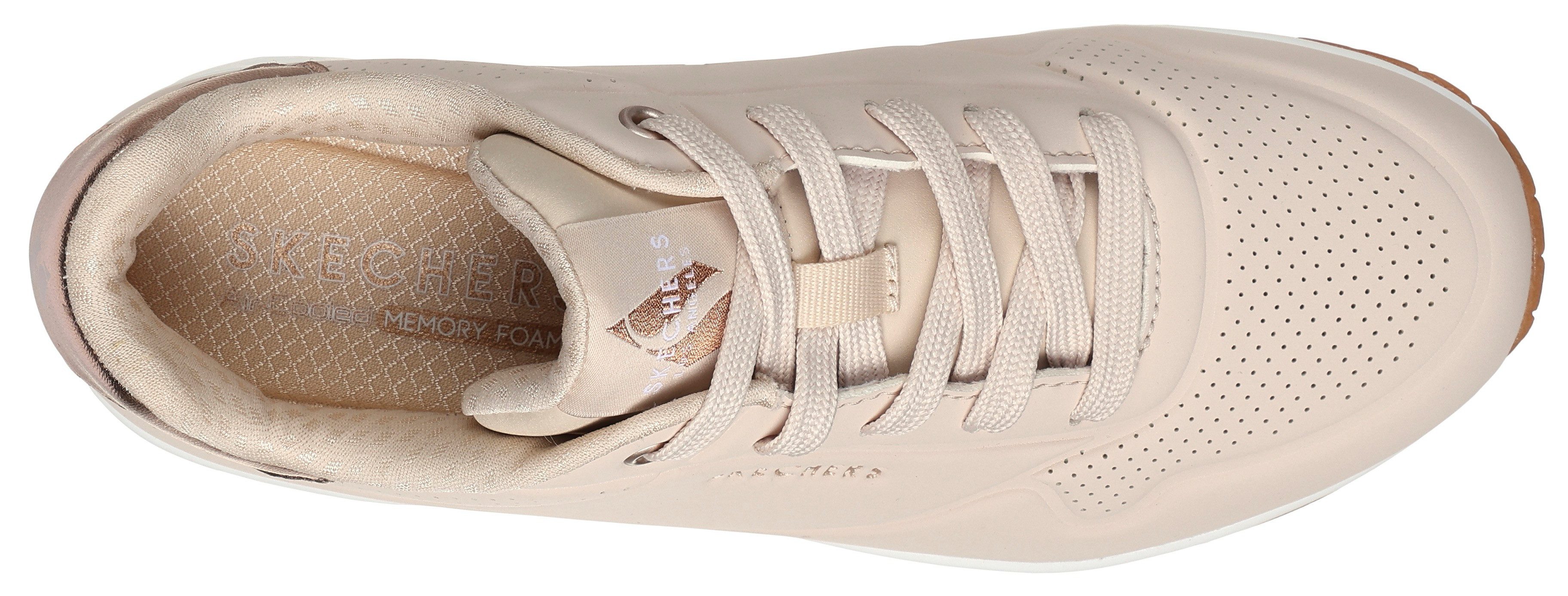 Skechers Sneakers UNO GOLDEN AIR Vrijetijdsschoen, lage schoen, veterschoen met metallic inzet