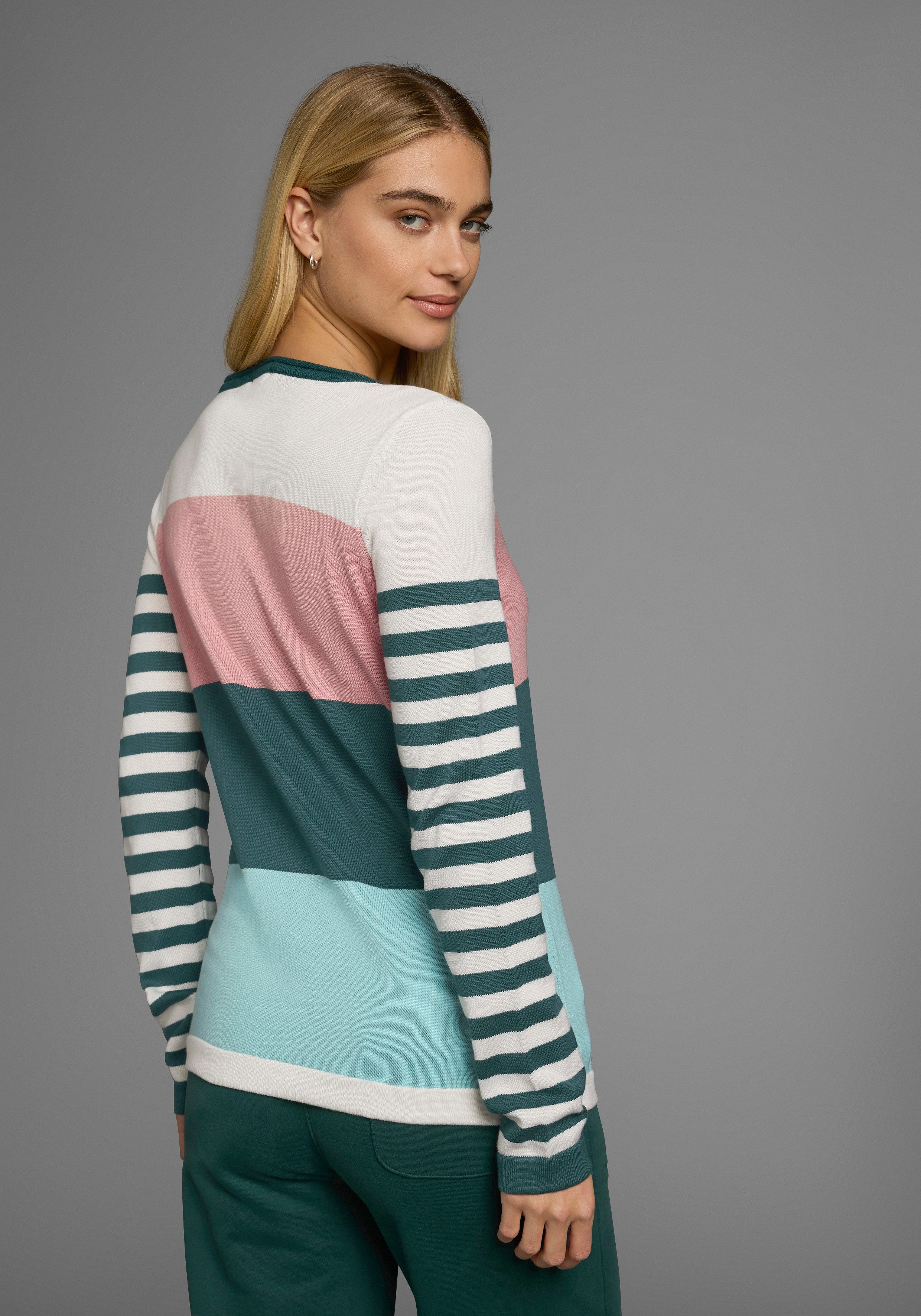 KangaROOS Trui met ronde hals in modieuze streep-look