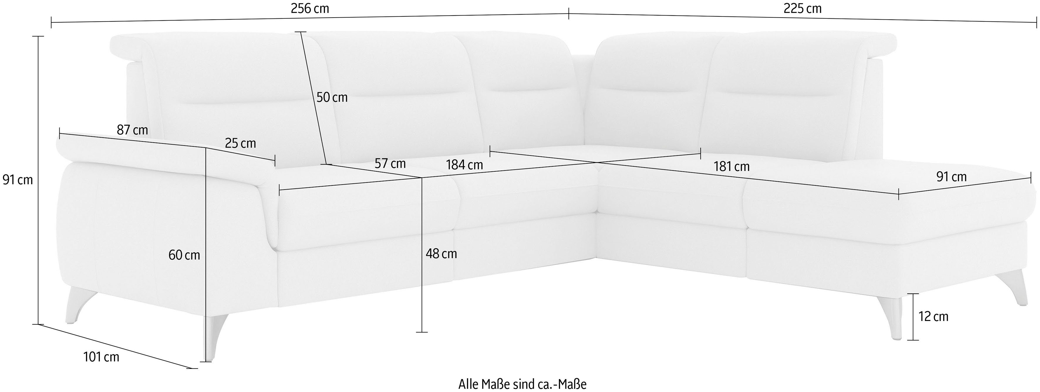 sit&more Hoekbank Astoria L-vorm naar keuze met motorische relaxfunctie