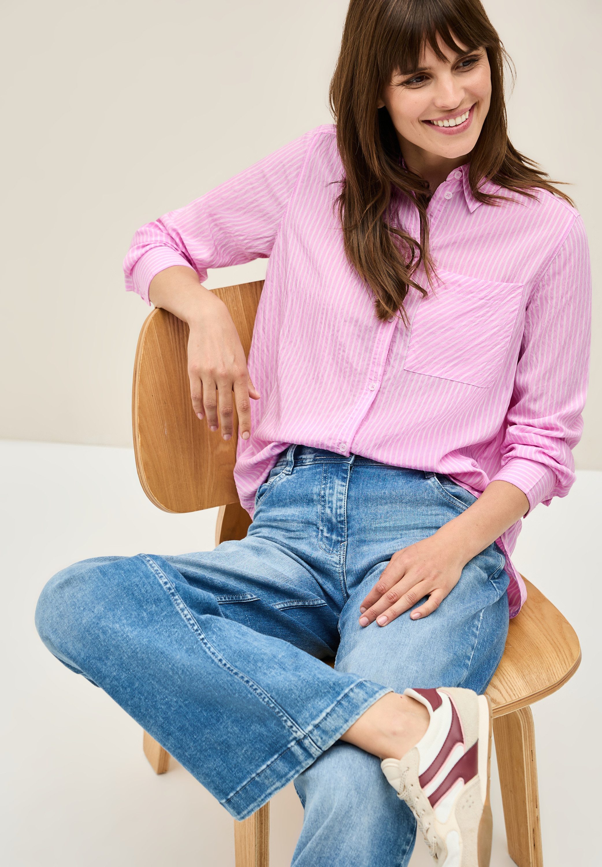Cecil Overhemdblouse met streepmotief