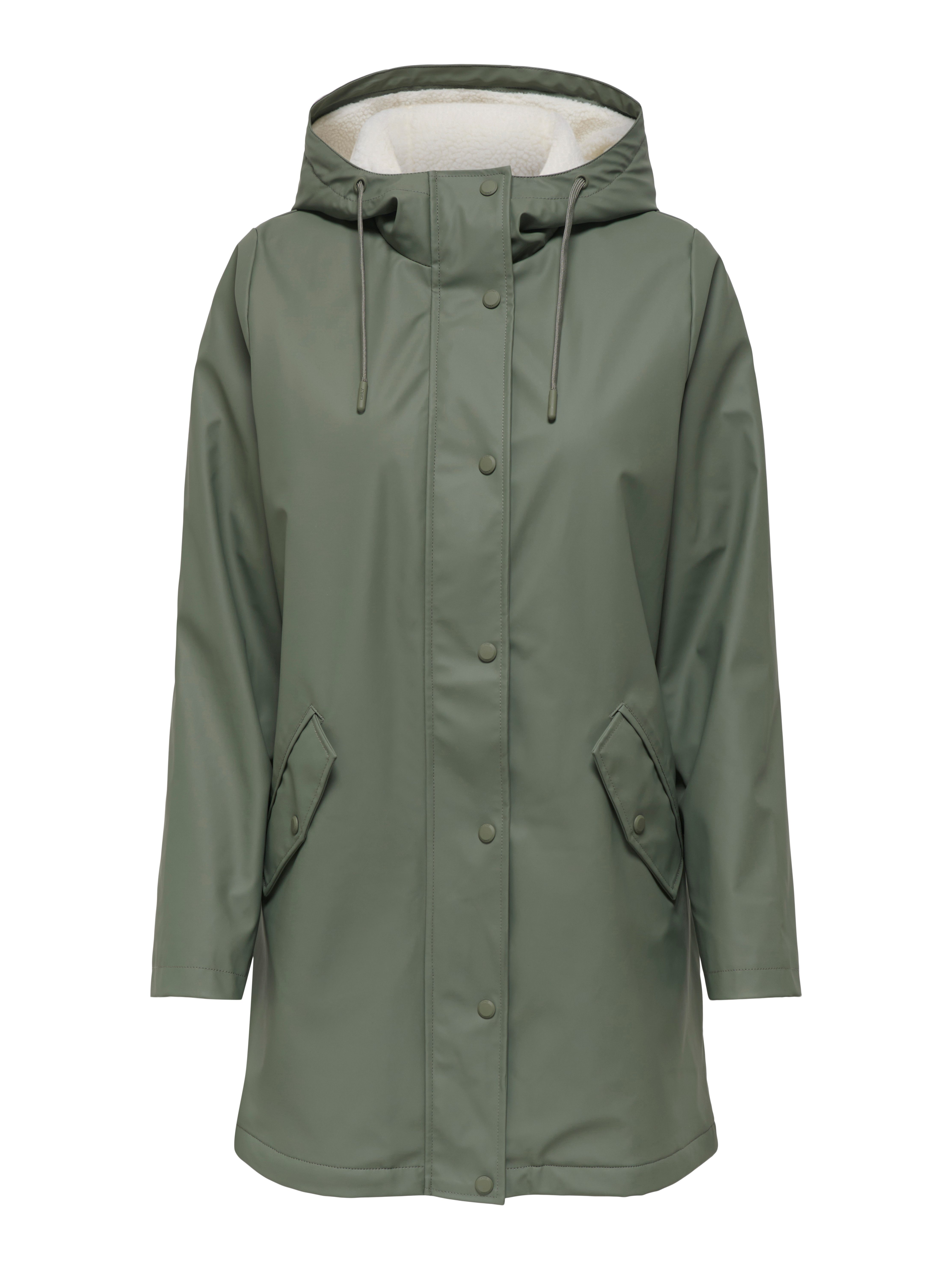 Only Functionele jas ONLSALLY RAINCOAT OTW NOOS met capuchon en voering van teddy-pluche