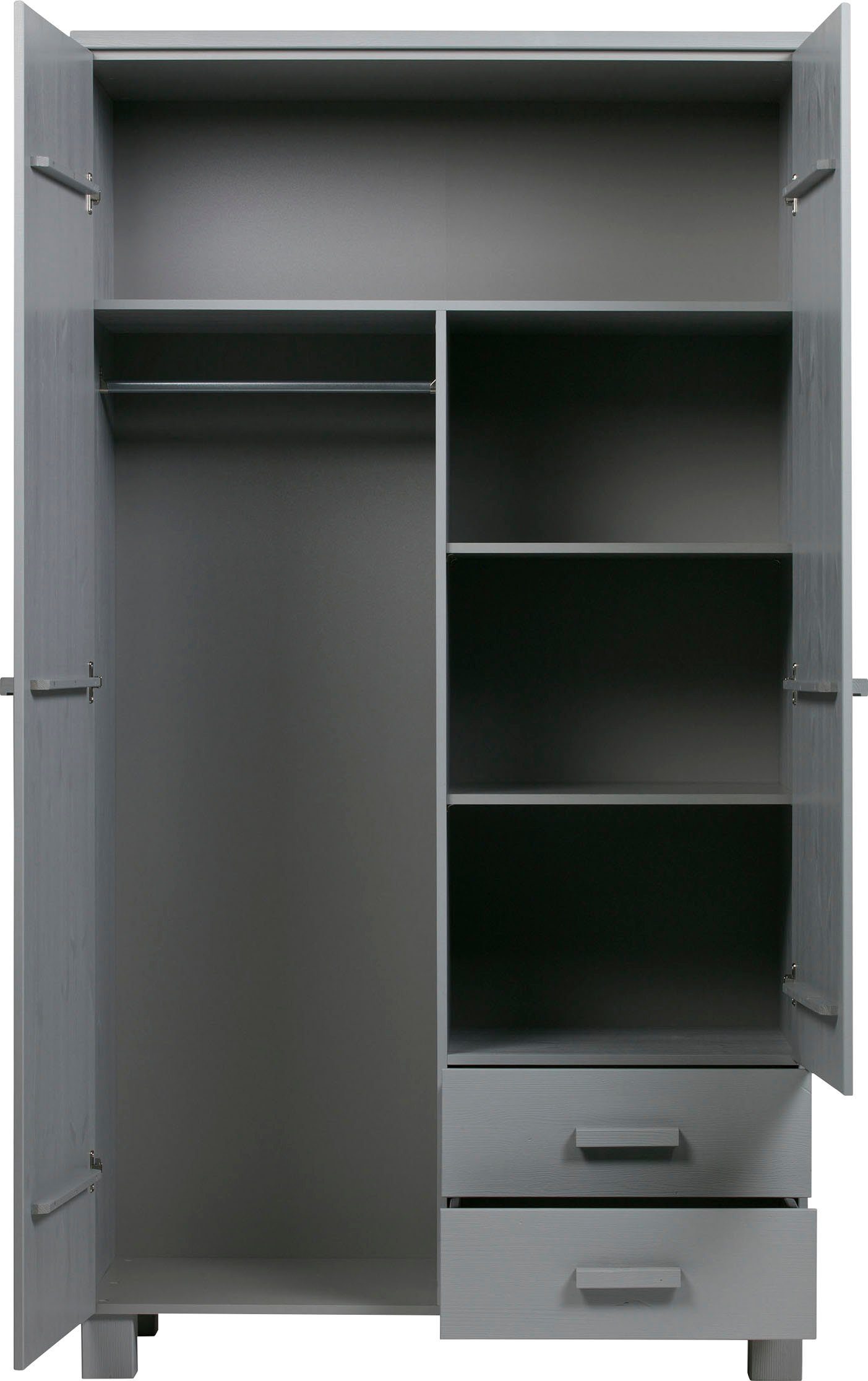 WOOOD Kledingkast Dennis met kledingstang, veel opbergruimte, b 111 cm x h 202 cm