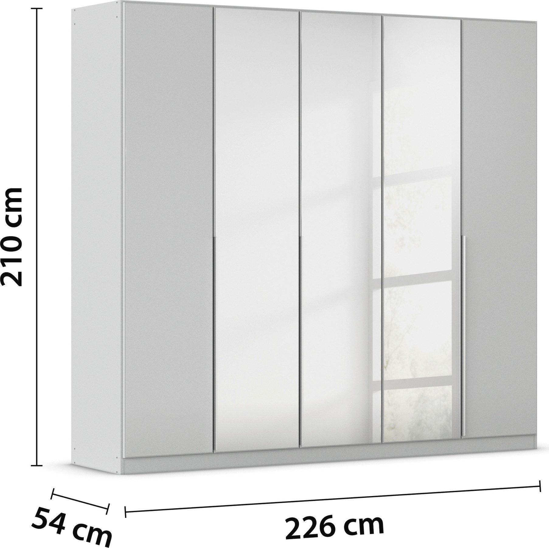 rauch Draaideurkast Kledingkasten kast garderobe AGORDO met glazen front doordachte binnenuitrusting, in 6 breedtes en 2 hoogtes made in germany