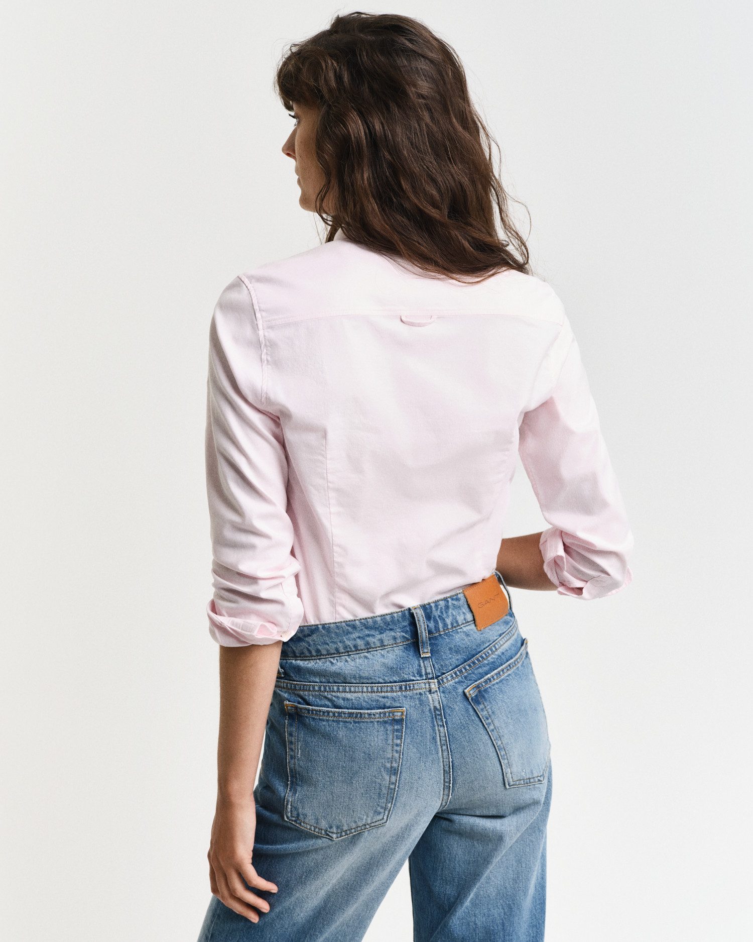 Gant Blouse met lange mouwen Nieuwe Slim Stretch Oxford Blouse voor comfortabel zitten en bewegingsvrijheid, new slim stretch, kreukvrij