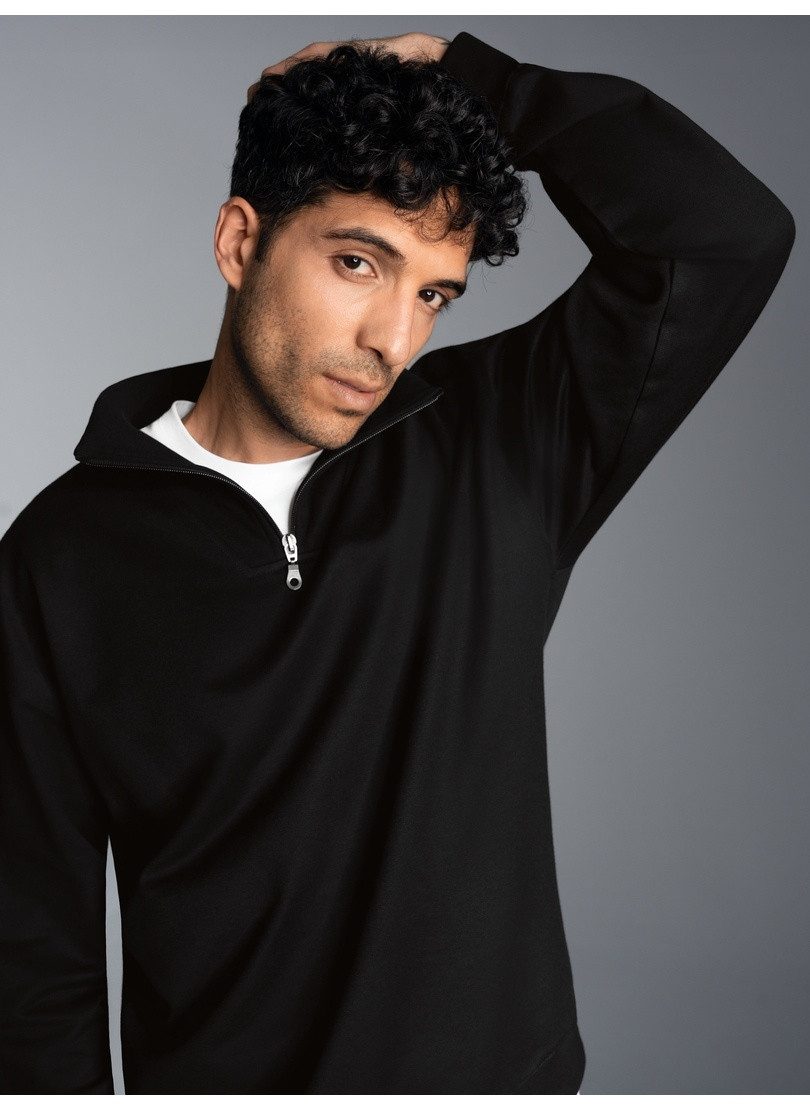 Trigema Sweatshirt TRIGEMA troyer in comfortabele sweatkwaliteit