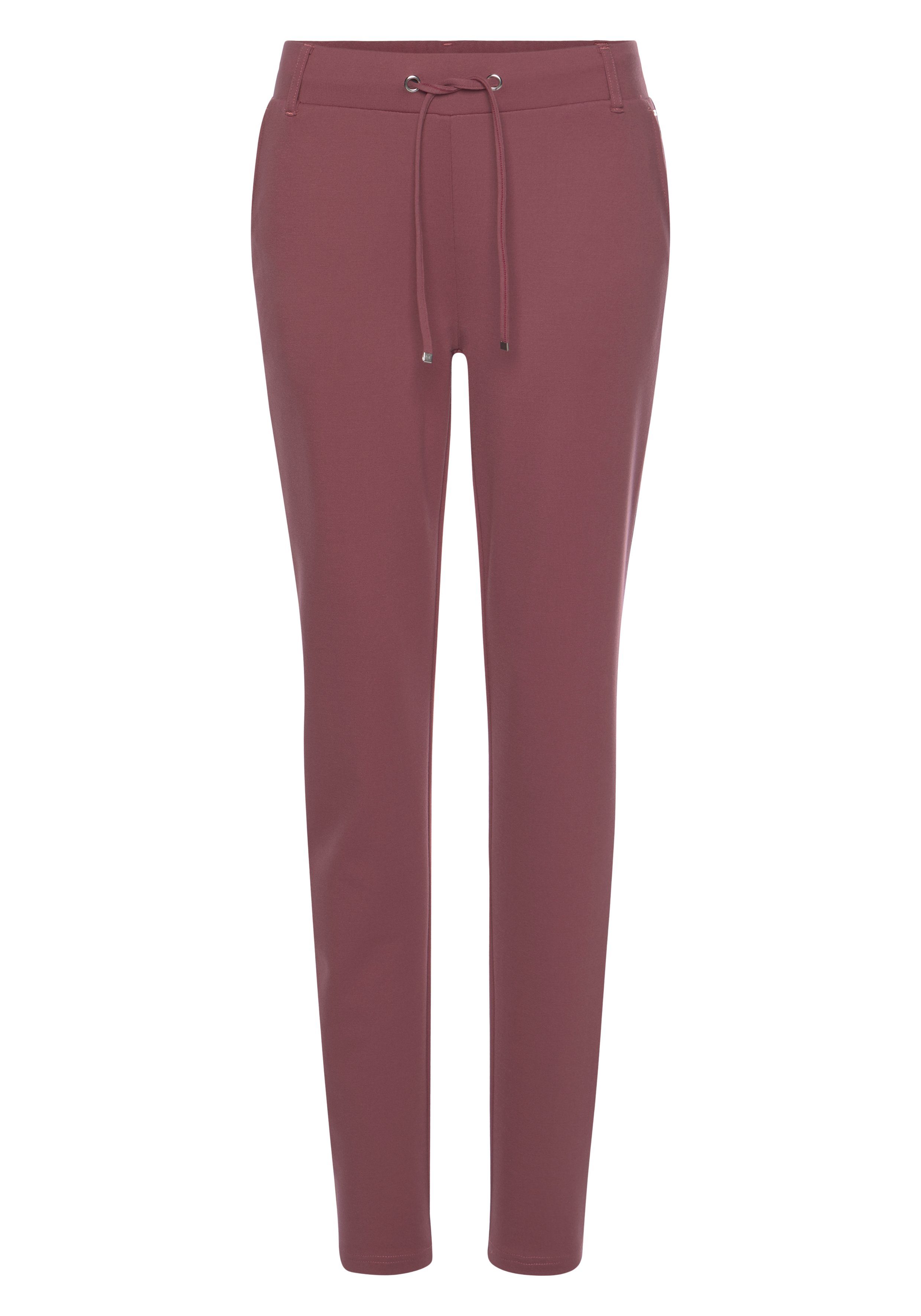 Lascana Jogpants met elastische tailleband en riemlussen, loungewear (1-delig)