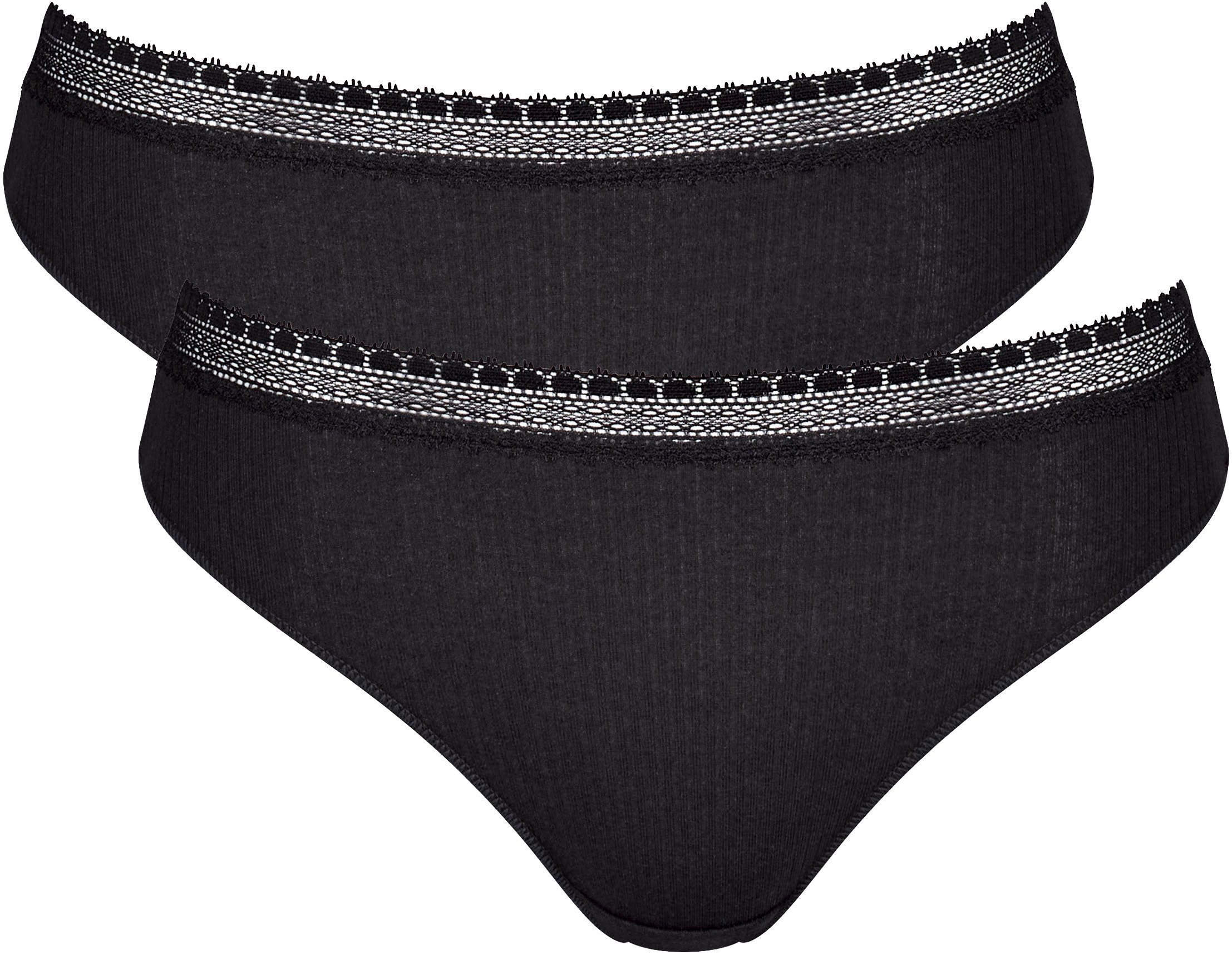 Sloggi Slip GO Ribbed R Tai C2P zachte ribstof met kantafwerking (2 stuks Set van 2)