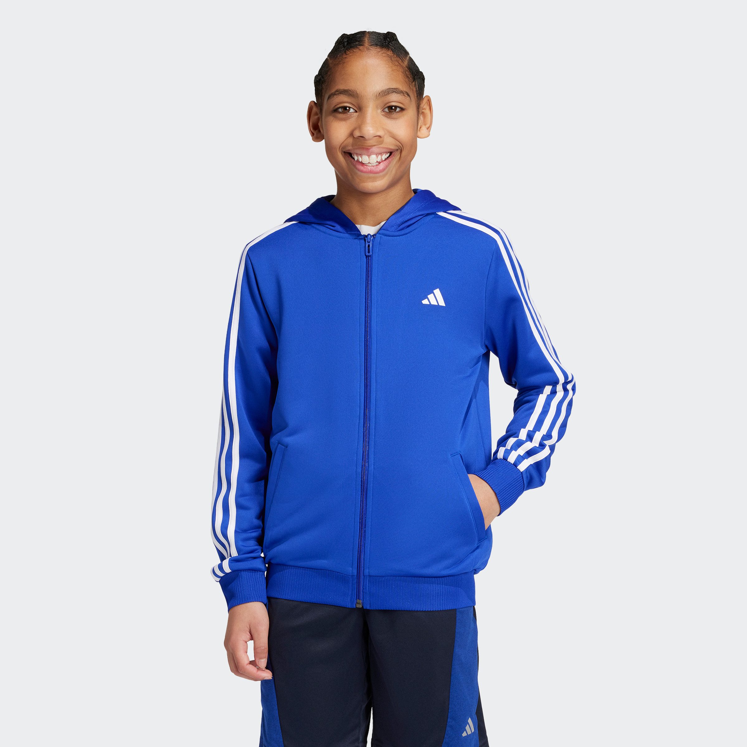 adidas Sportswear Trainingsjack TRAIN ESSENTIALS AEROREADY 3STREPEN REGULARFIT CAPUCHONJACK