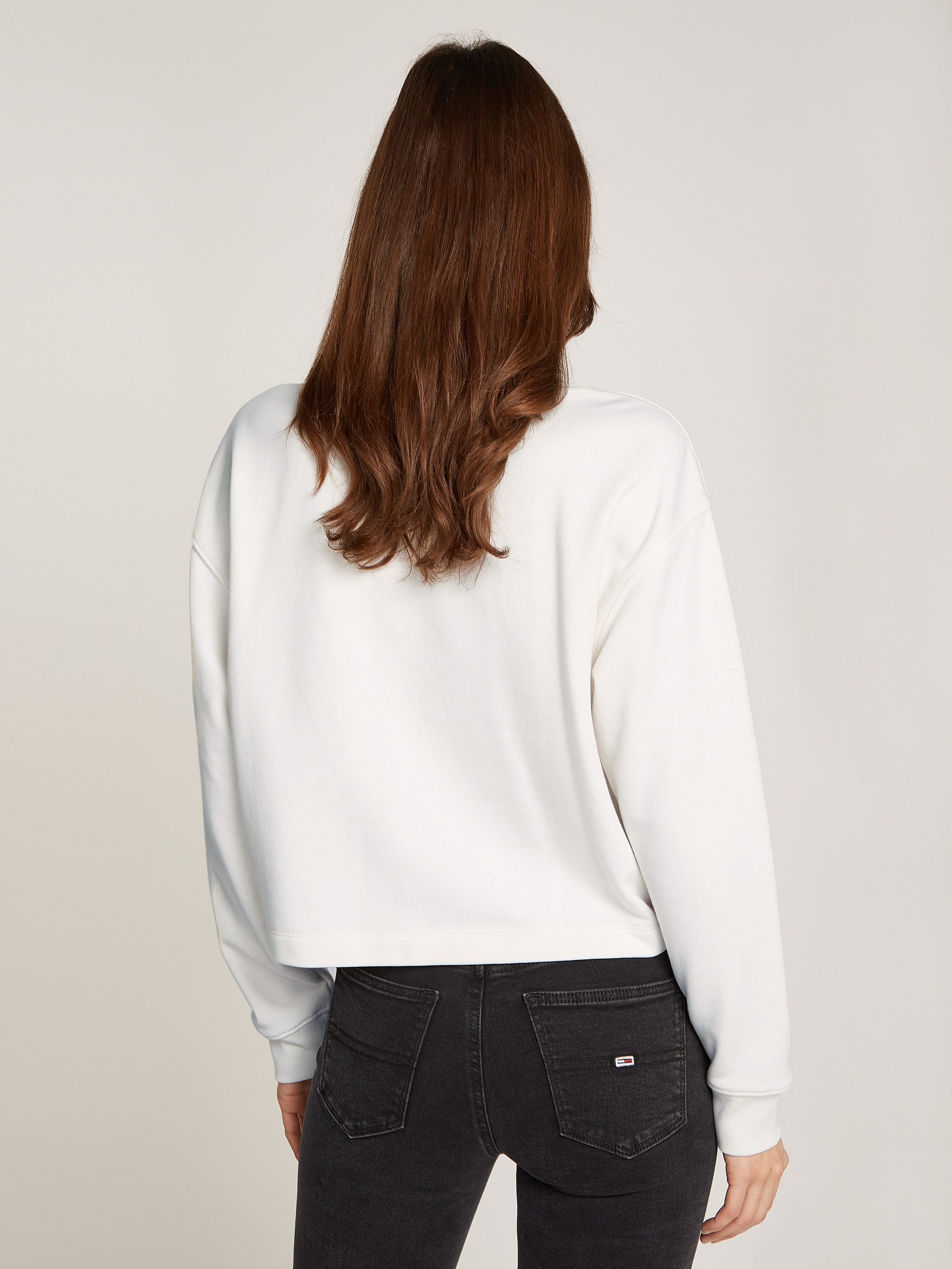 Tommy Jeans Curve Sweatshirt TJW ESSENTIAL LOGO 1 CREW EXT in grote maten met logo-opschrift