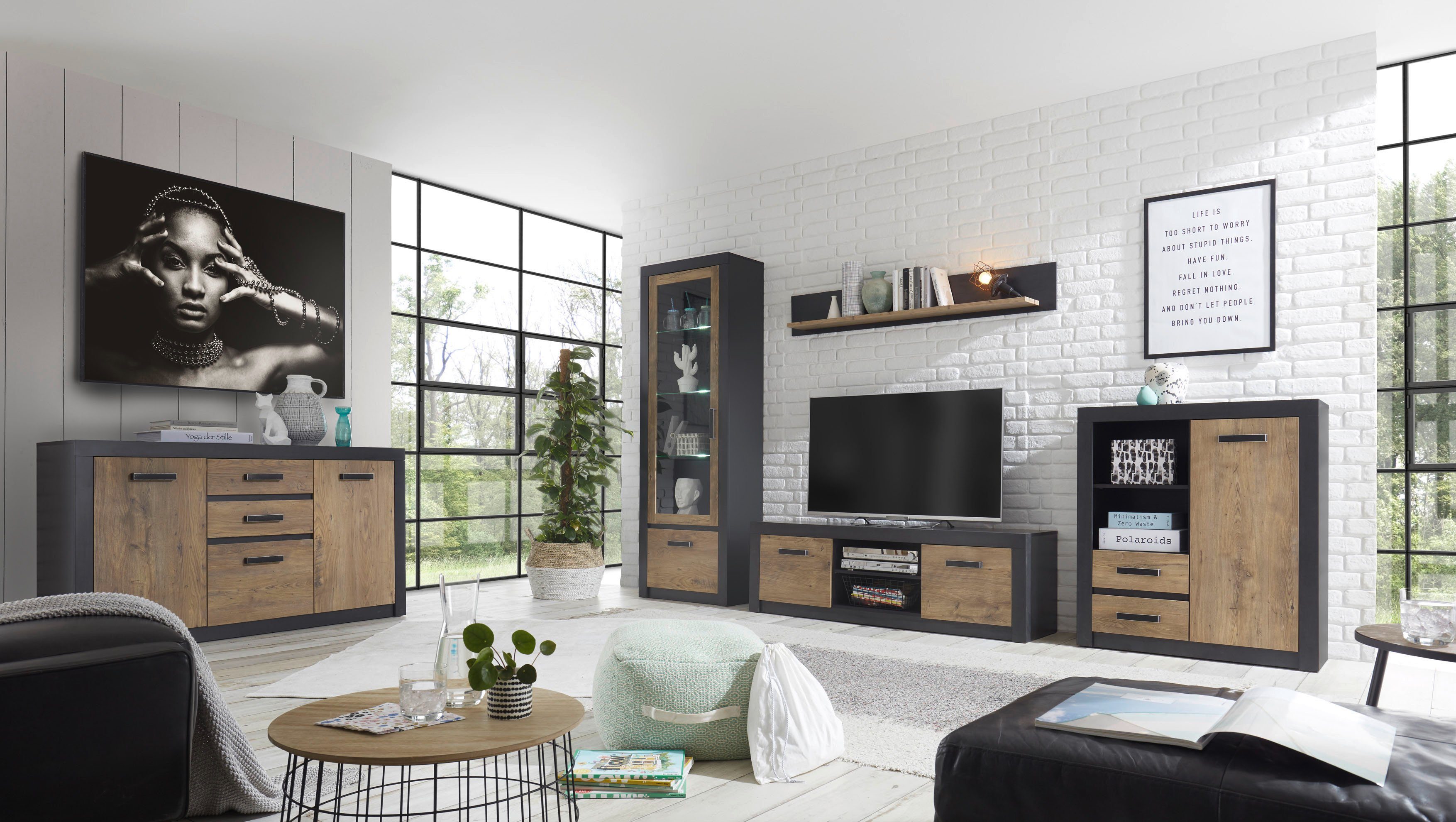 INOSIGN Wandmeubel BRÜGGE Met een decoratieve frame-look (set, 4-delig)