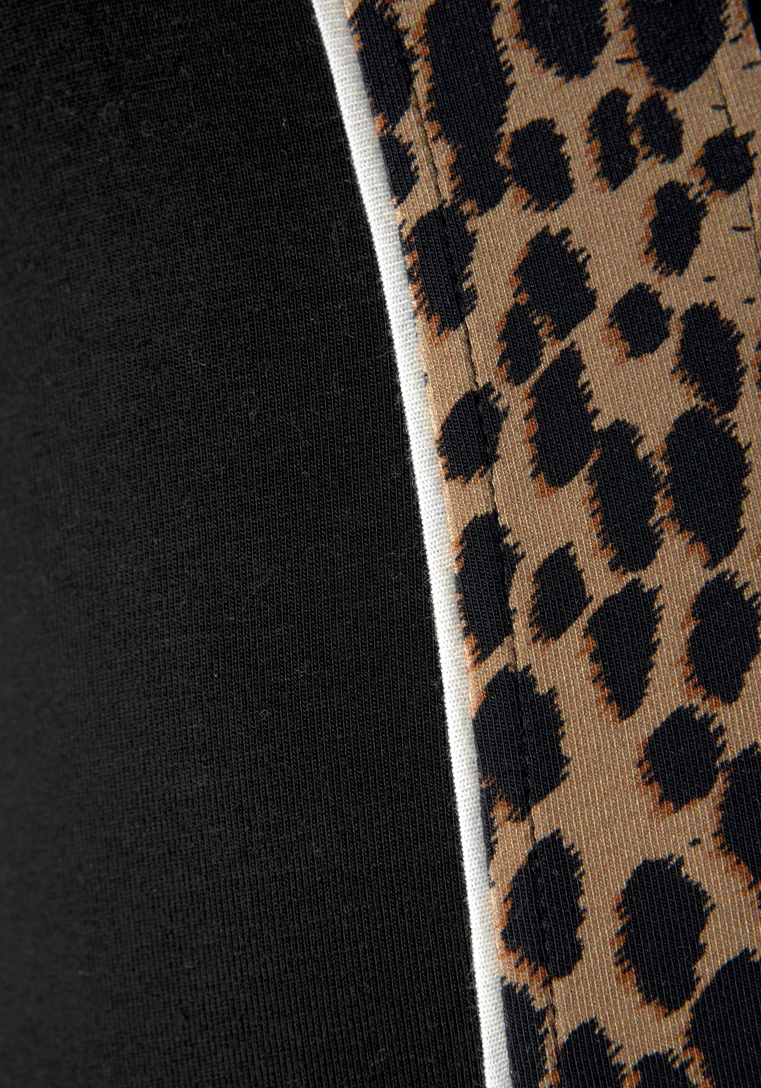 Buffalo Legging met strepen opzij voorzien van luipaardmotief