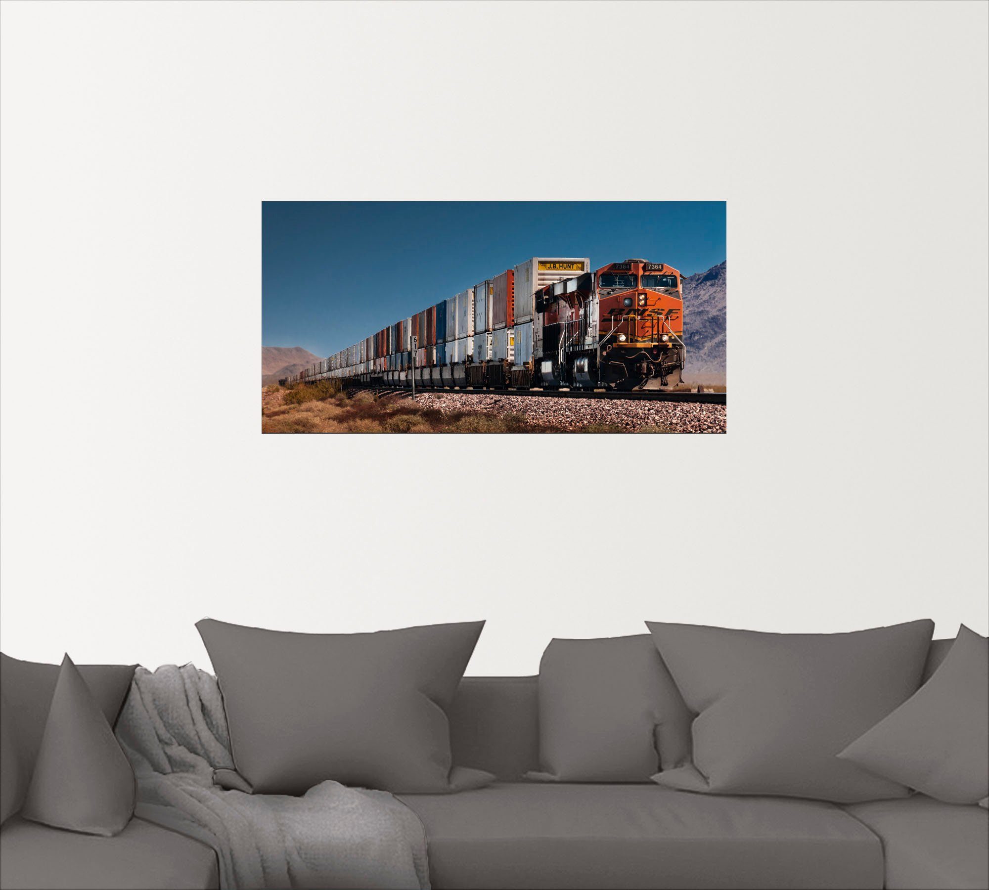 Artland Artprint Goederentrein BNSF Californië als poster, muursticker in verschillende maten