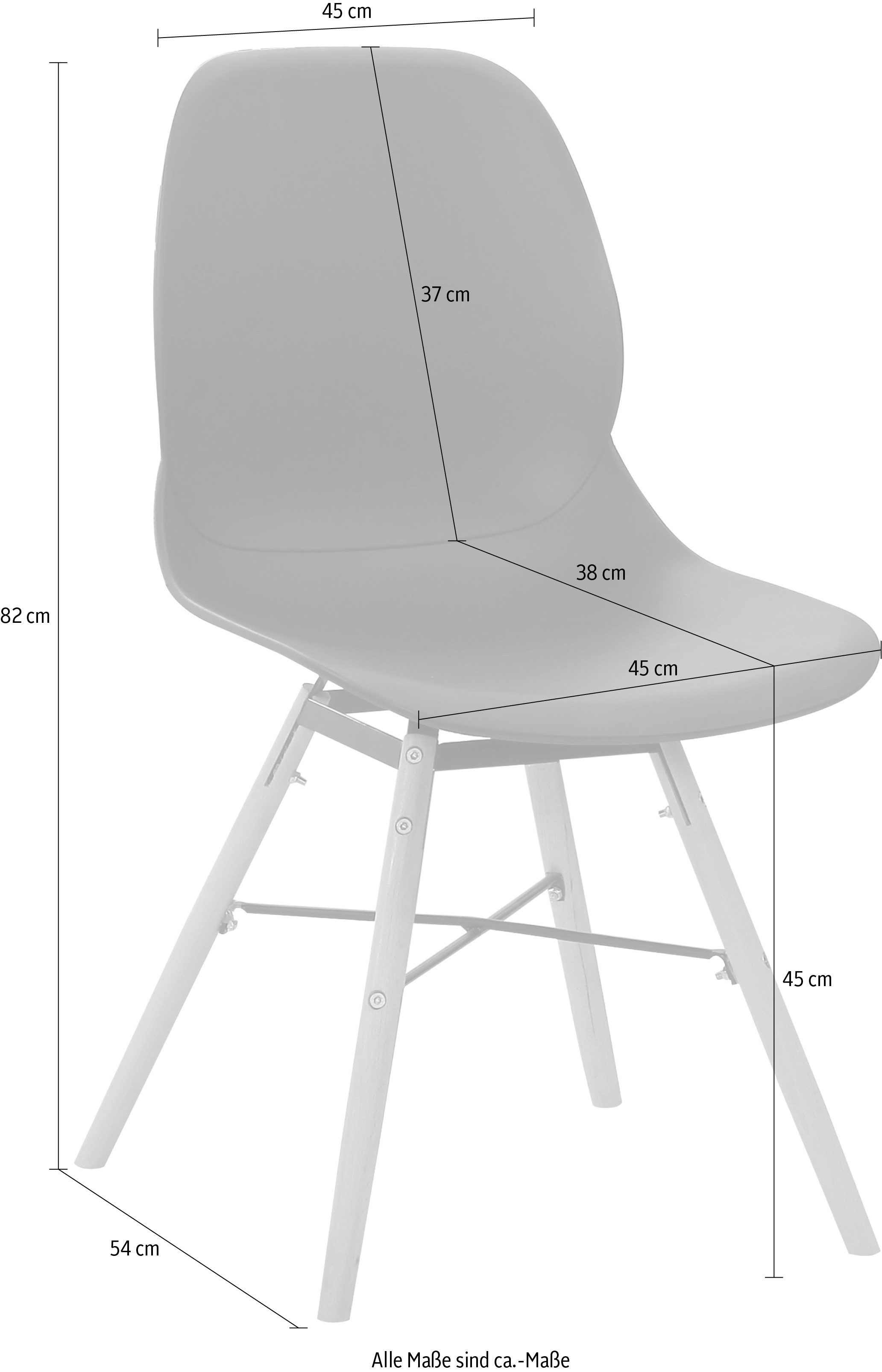 Kayoom Stoel met 4 poten Stoel Amy 110 2-delige set, praktisch set, comfortabele kunststofstoel (set, 2 stuks)