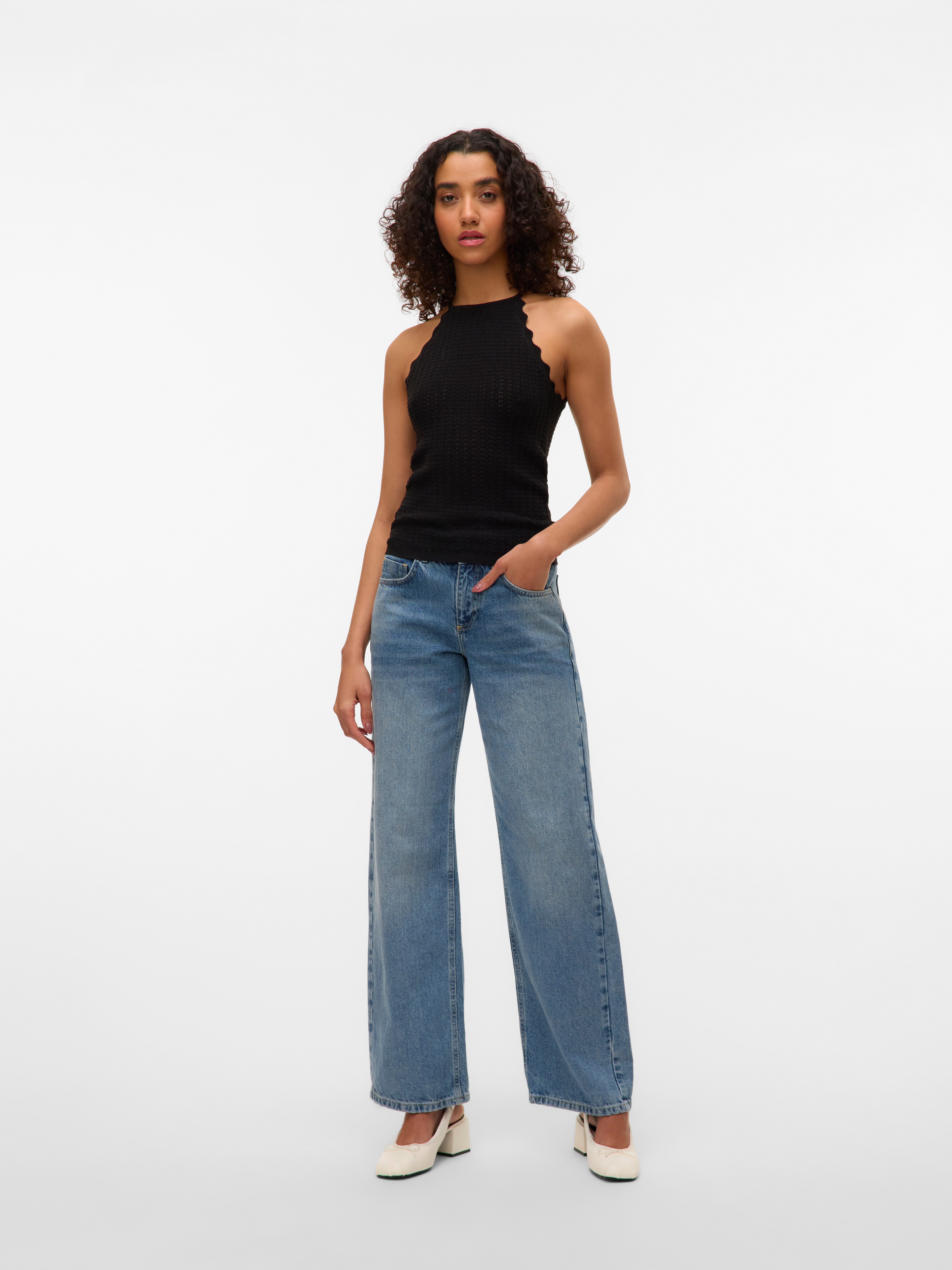 Vero Moda Gebreide top VMPANAMA SL KNIT TOP VMA NOOS