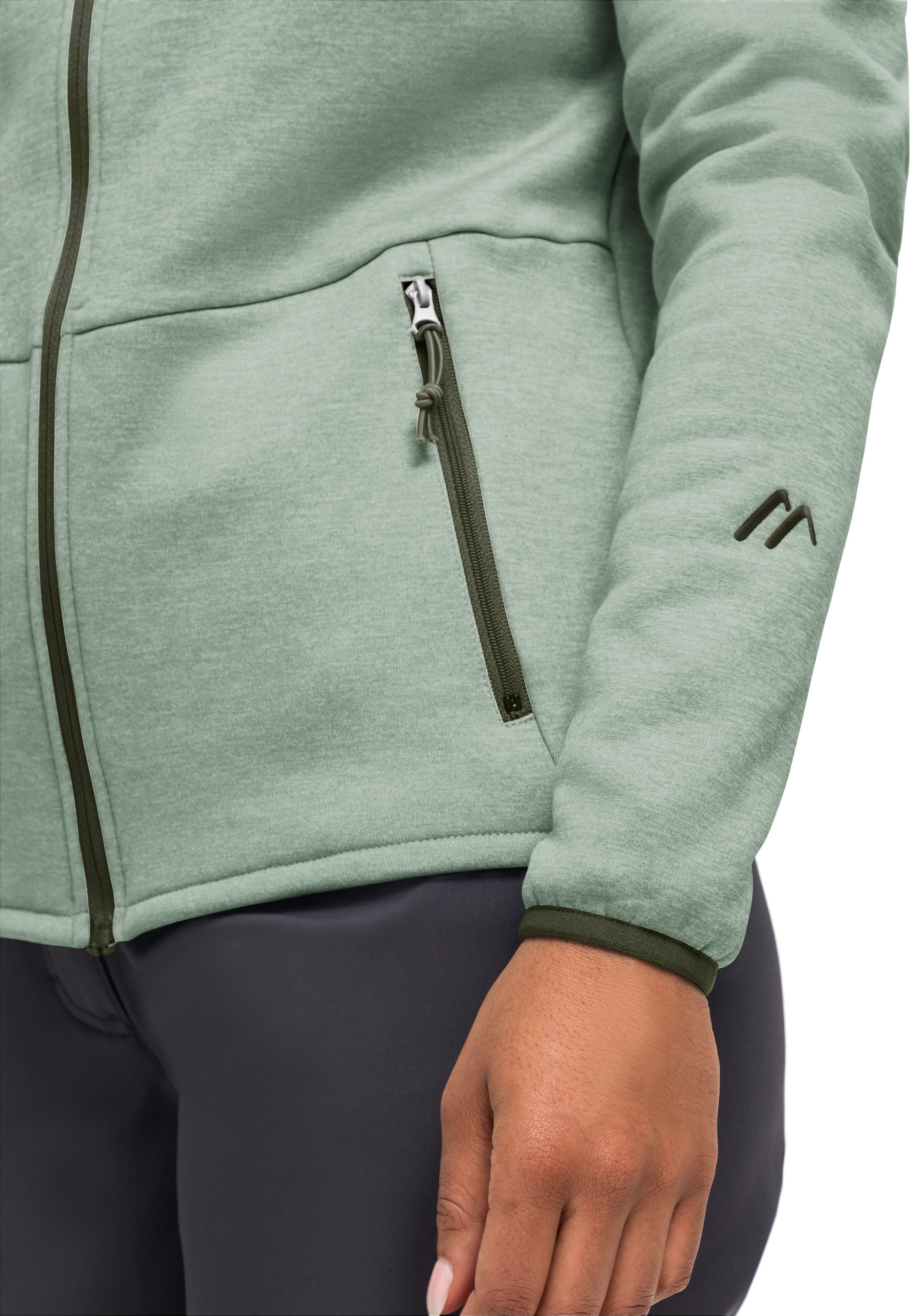 Maier Sports Fleecejack Fave W Dames fleece met verstelbare capuchon, ademende zip-hoodie