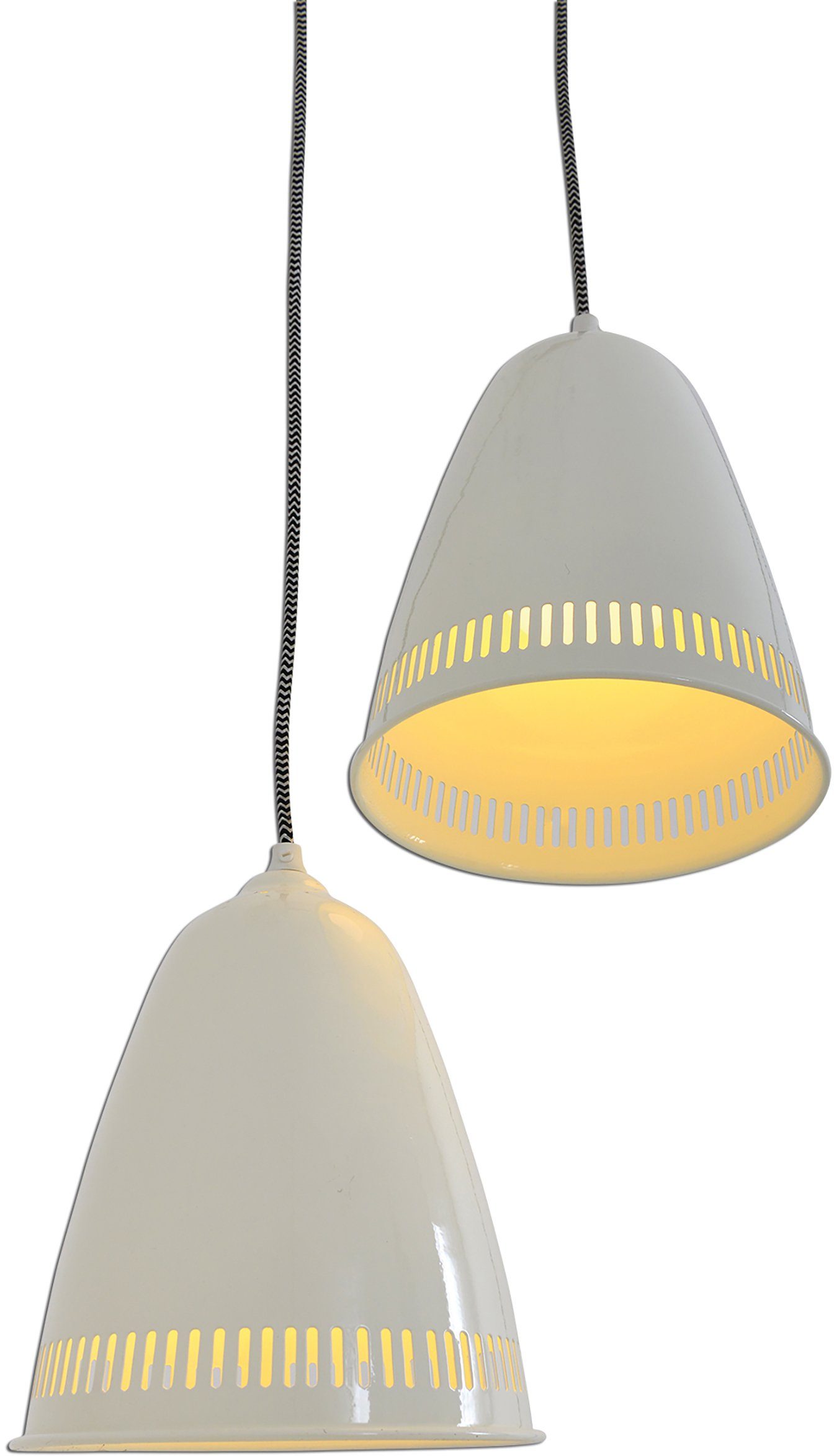 näve Hanglamp Jaipur Houtelement van mango, ivoorkleurige tegengewicht hanglamp E27