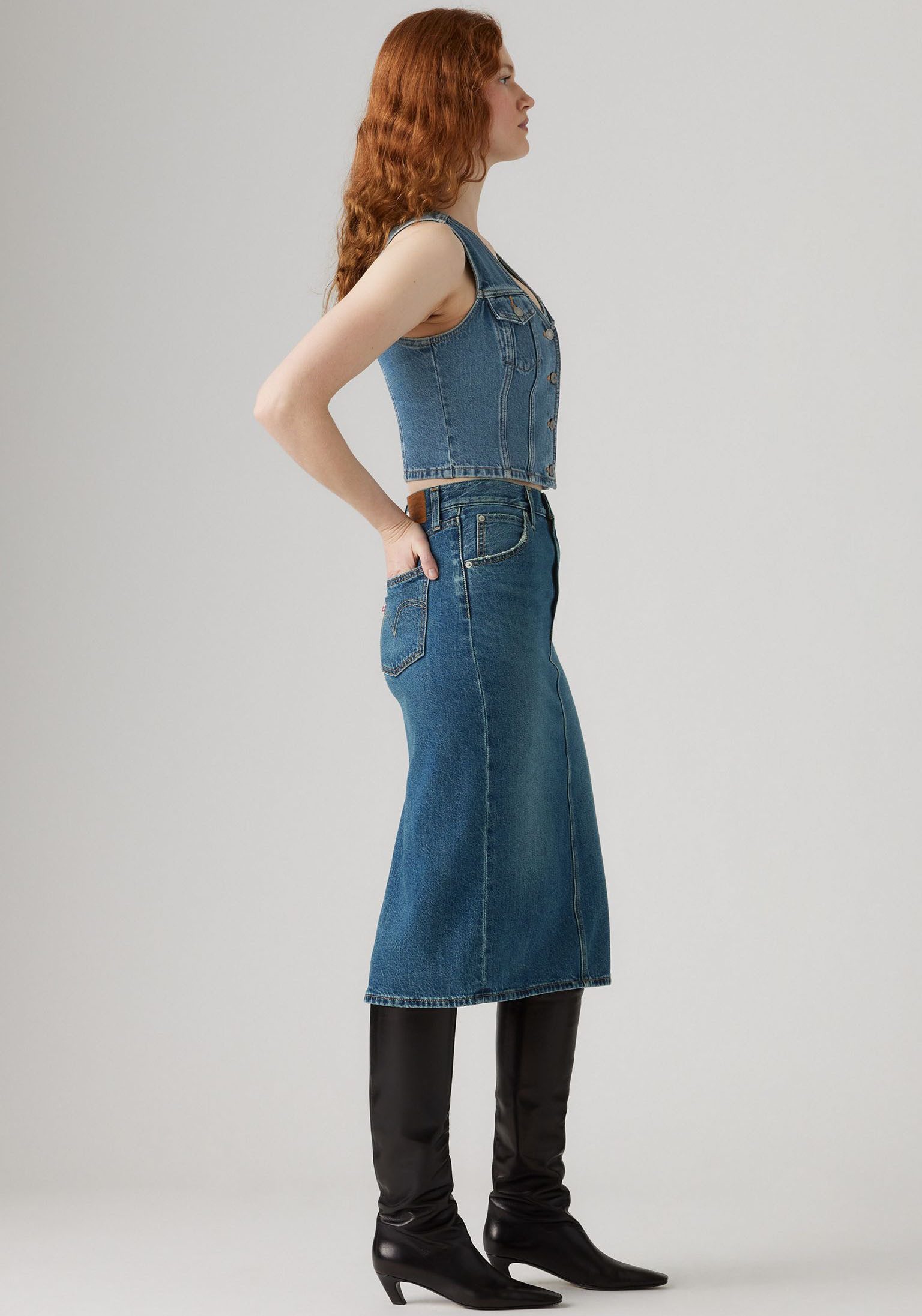 Levi's® Jeans rok HR BACK SLIT SKIR