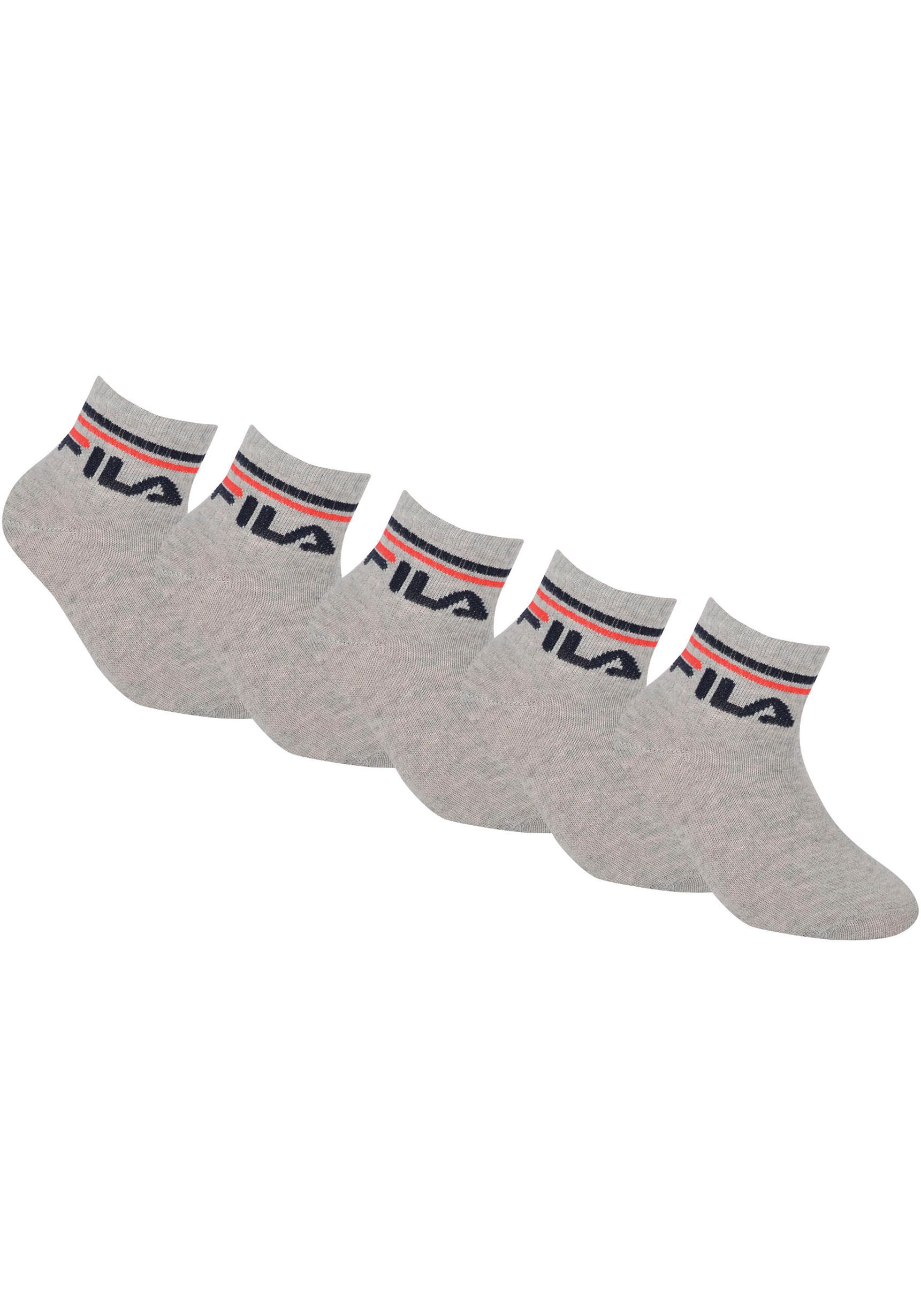 Fila Korte sokken met gebreid logo in de ribband, kindersokken (set, 6 paar)