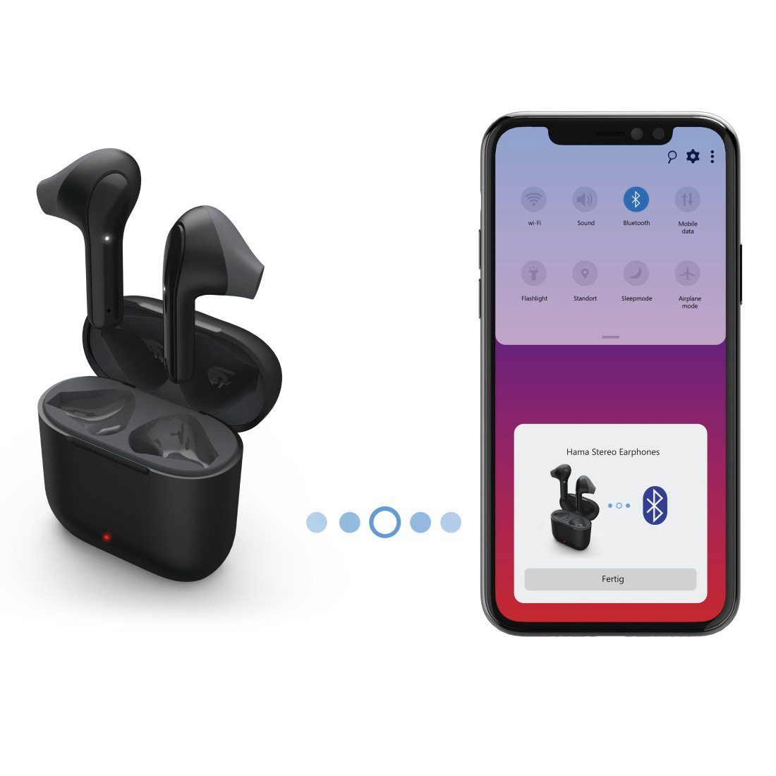 Hama Bluetooth-hoofdtelefoon Bluetooth® True Wireless hoofdtelefoon, oordopjes, Autopairing, Apple Siri
