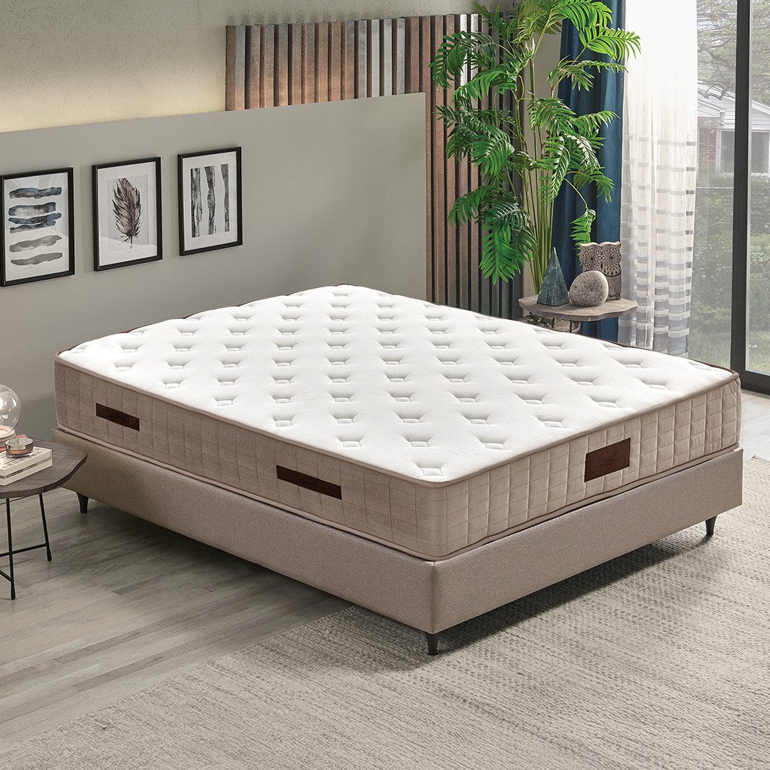 Yatas Pocketveringsmatras Majesteit premium Tencel® bamboe temperatuurregulerende matras, in 90x200 cm en andere afm hoogte 30 cm