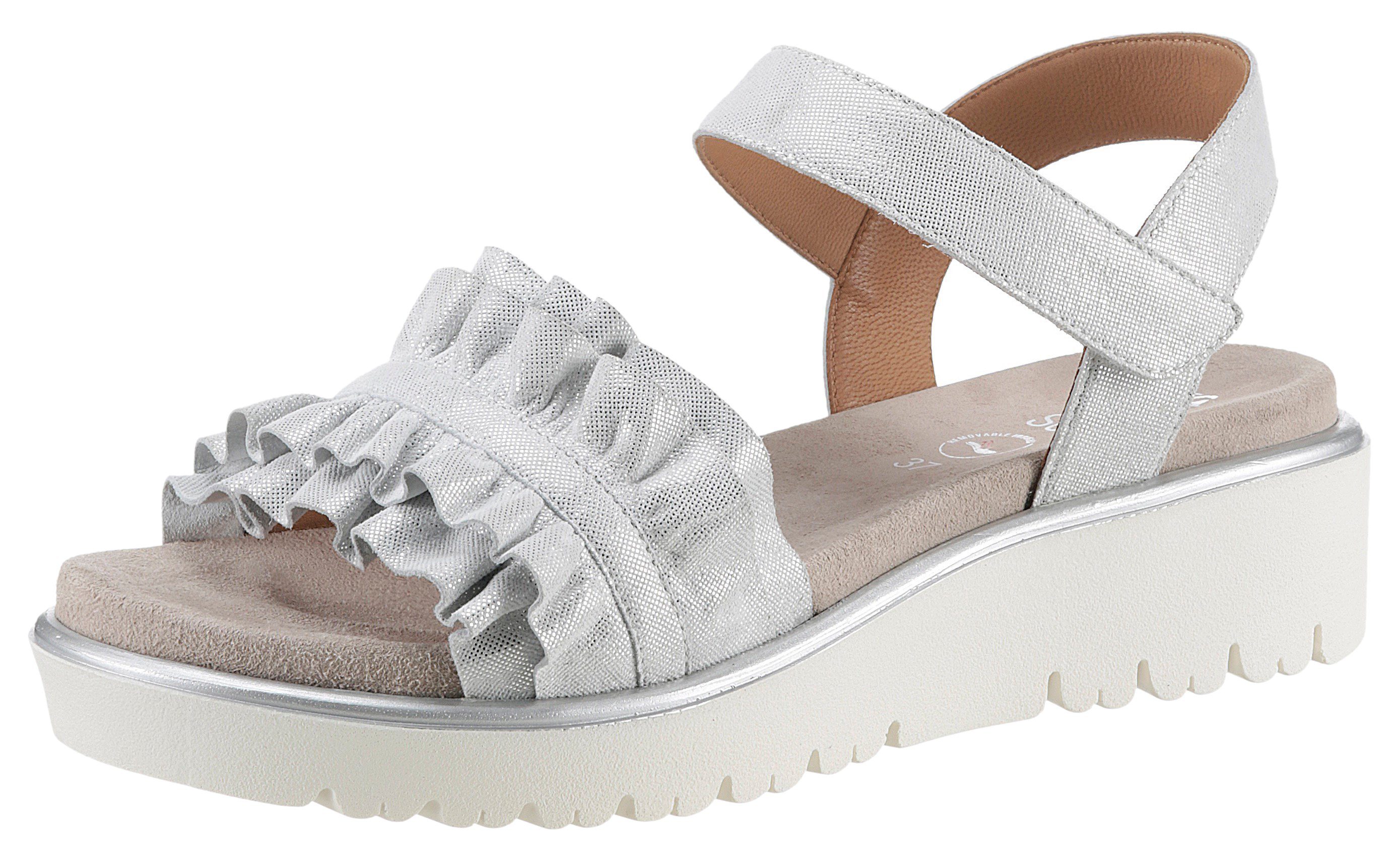 Ara Plateausandaaltjes Bilbao , zomerschoen, sandaal, plateauhak, met klittenbandsluiting, g-breedte dames sandalen met plateau maat 43 EU grijs