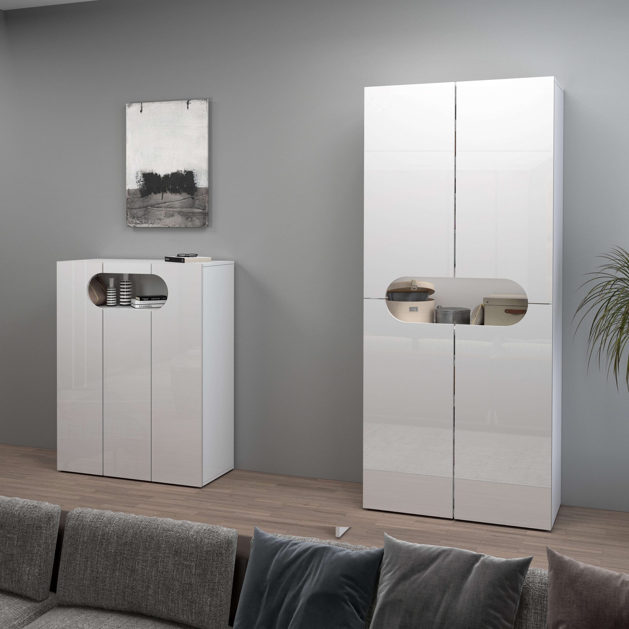 INOSIGN Schoenenkast Real, schoenenkast, schoenencommode, schoenenrek, breedte 80 cm, hoogte 190 cm