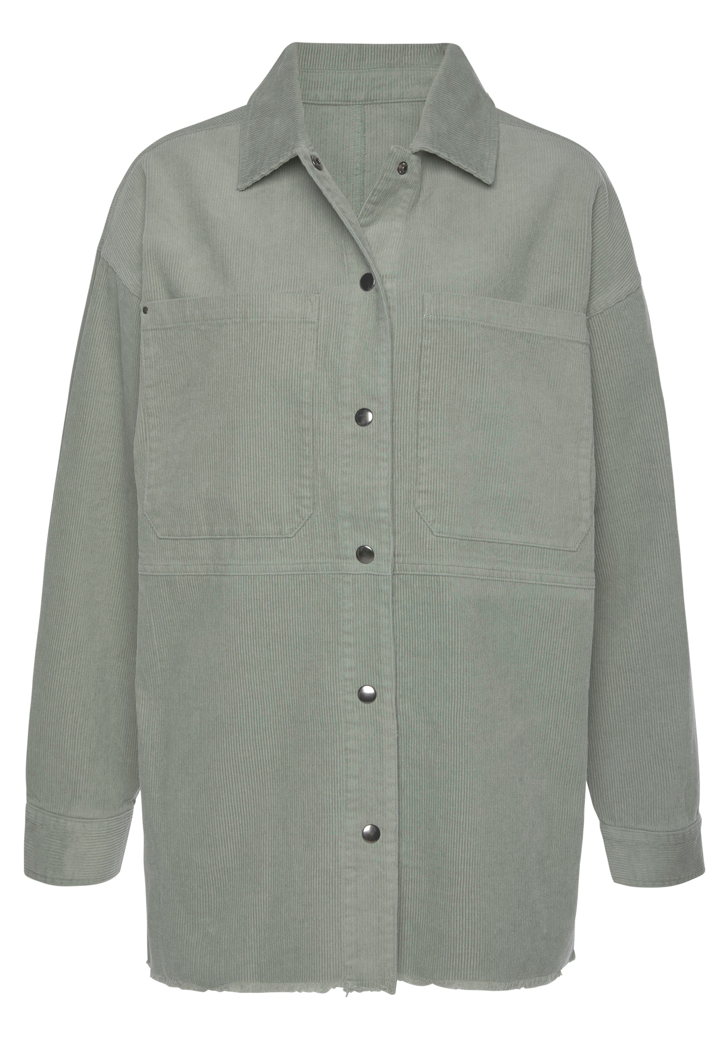 Buffalo Cordjasje met opgestikte zakken, oversized overhemdjack, casual zomerjack
