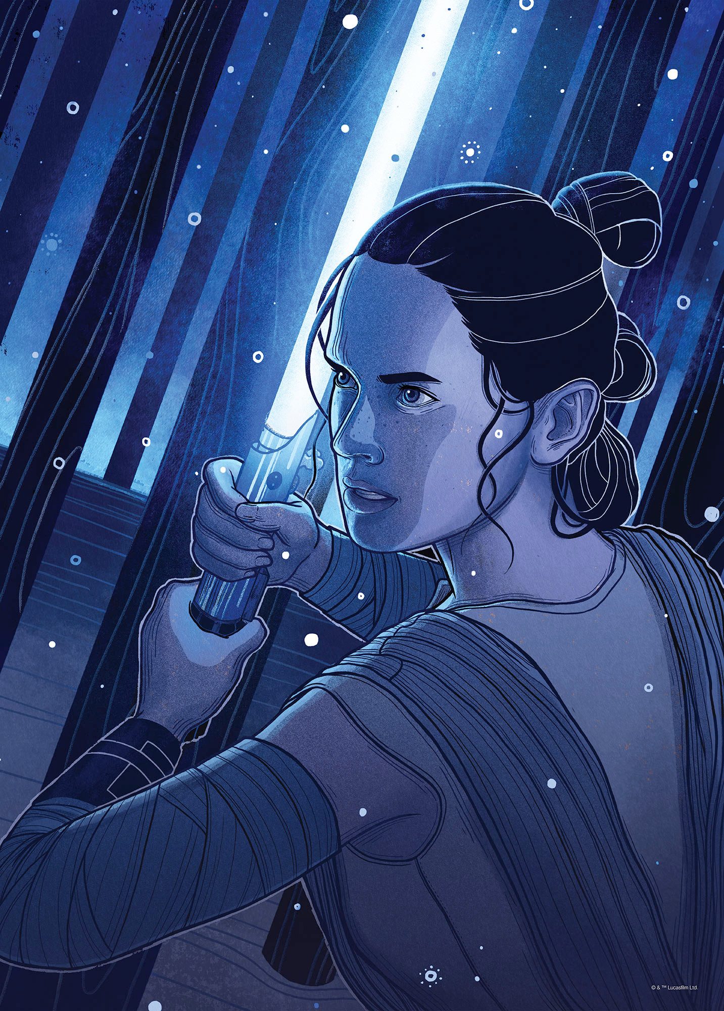 Komar Artprint Star Wars Jedimaster Rey 300 x 280 cm (breedte x hoogte) - behang, vlies, woonkamer, slaapkamer (1 stuk)