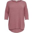 only carmakoma shirt met 3-4-mouwen carlamour zachte materialenmix roze
