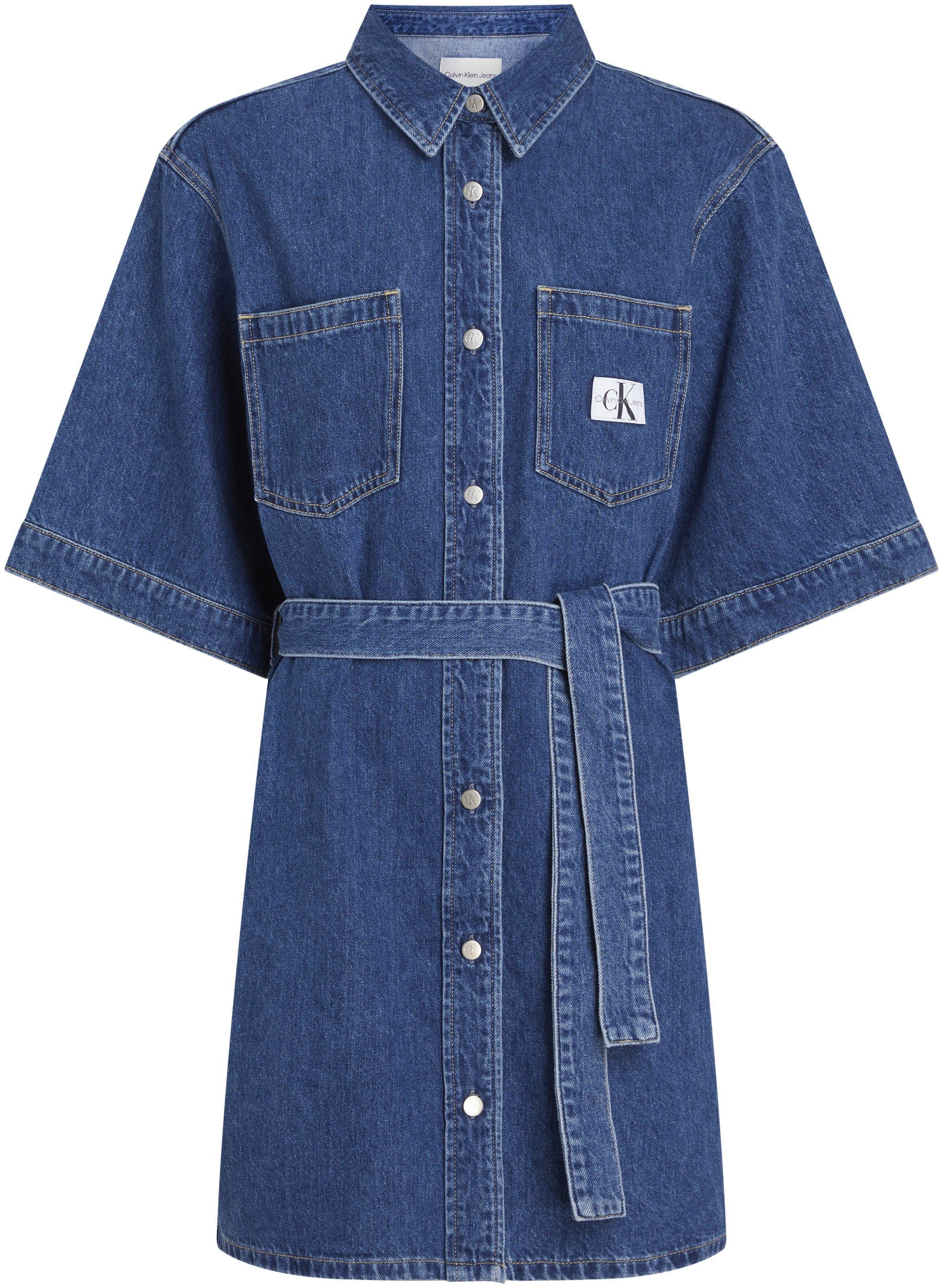 Calvin Klein Jeans jurk BOXY BELTED SHIRT DRESS