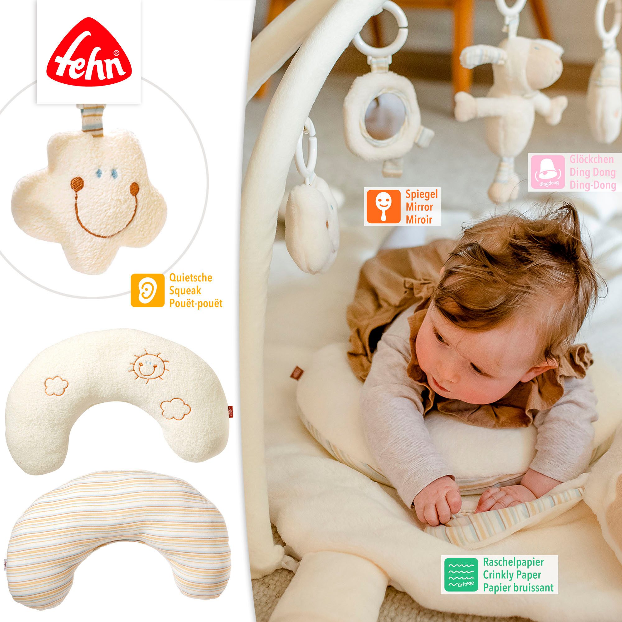 Fehn Speelboog BabyLOVE, schaap 3-D-activiteit deken
