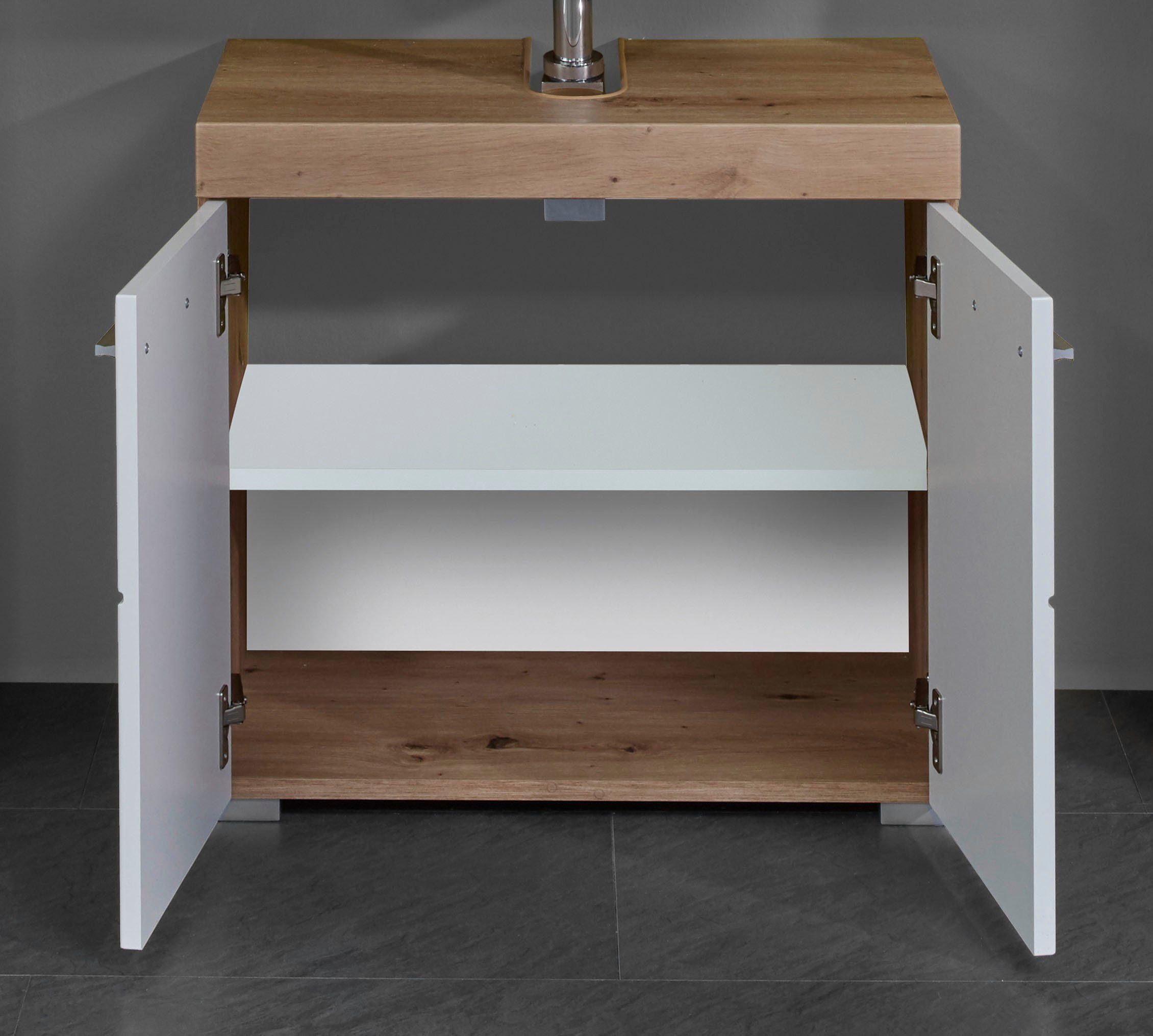 INOSIGN Wastafelonderkast Avena Wastafel met 2 deuren - uitsparing 26/8 cm - (B/D/H) 60/34/56 cm