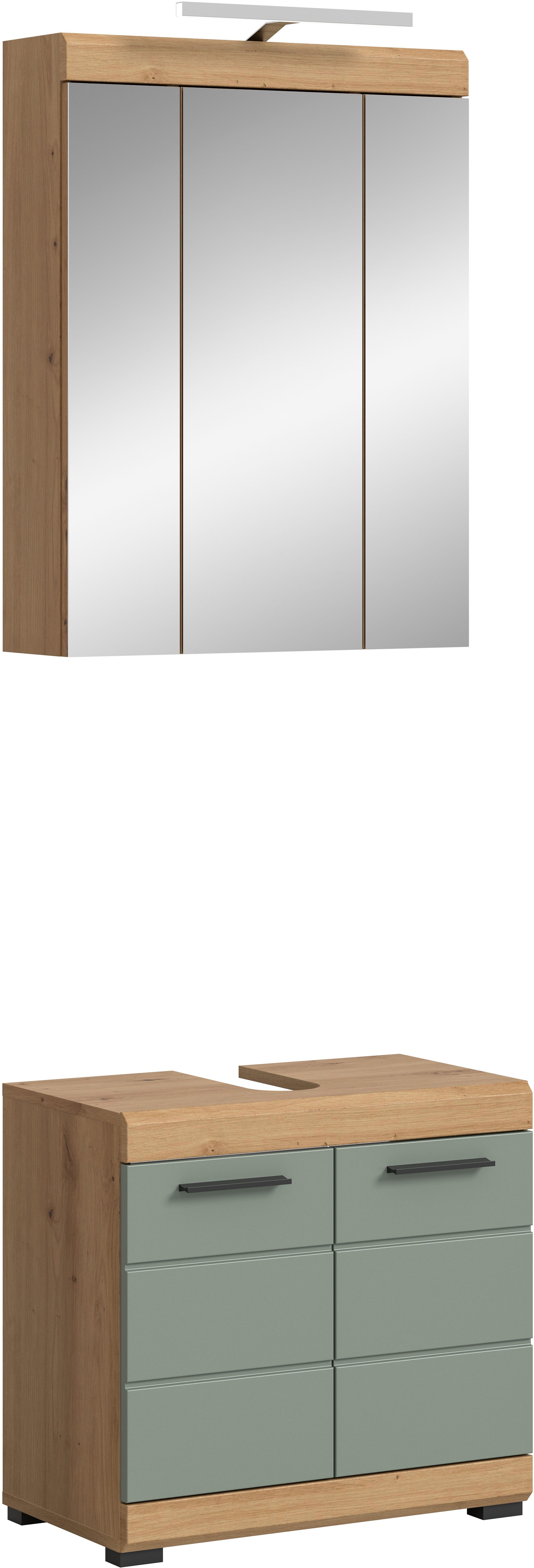 INOSIGN Badkamerserie Siena, 2-delig, inclusief LED-verlichting, bestaande uit: (set, 2 stuks)
