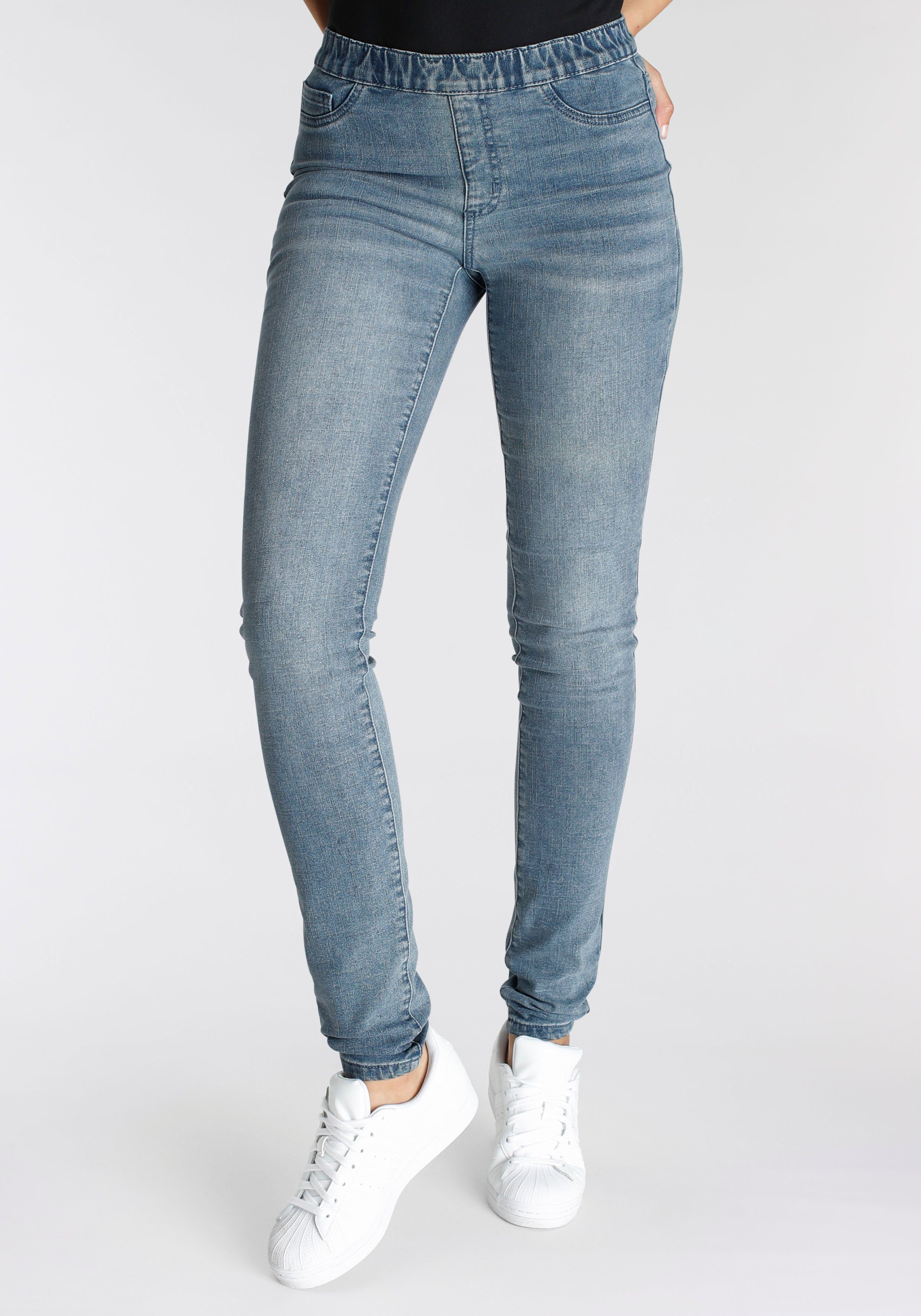 Arizona Jeggings Met een licht thermo effect extra-strak gesneden, hoge taille, met muntzakje