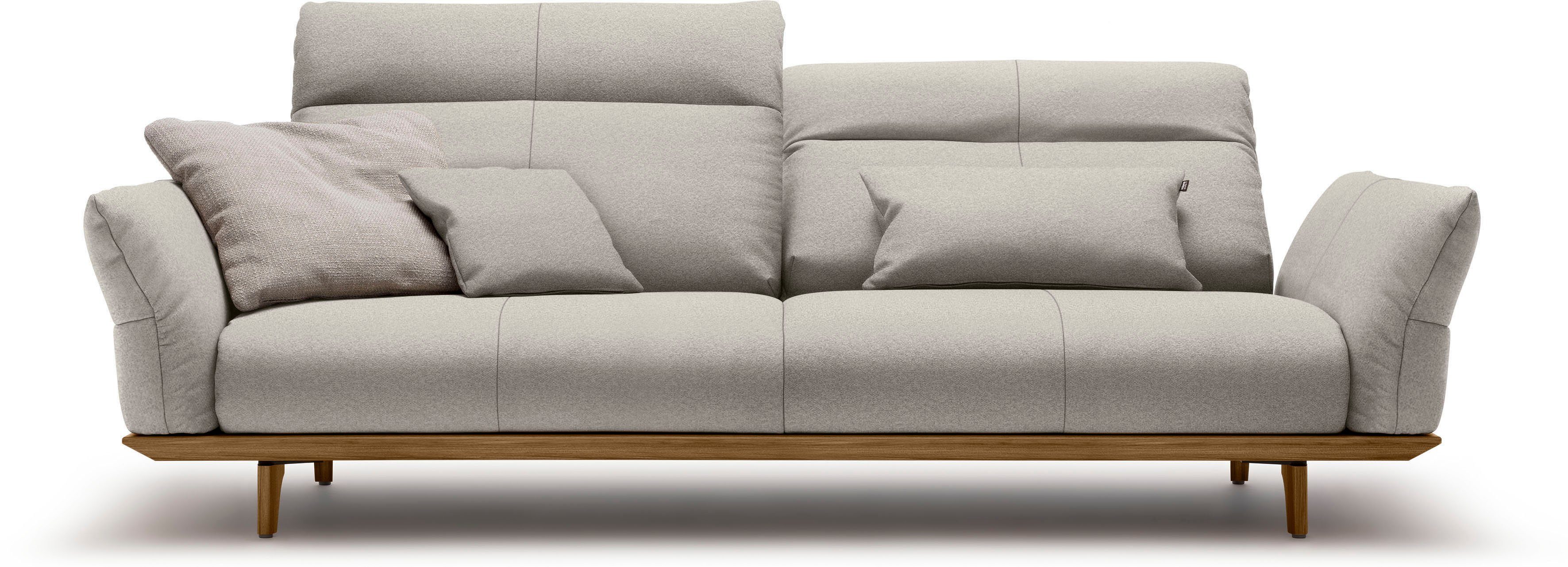 huelsta sofa 3,5-zitsbank hs.460 onderstel en poten in walnotenhout, breedte 228 cm grijs