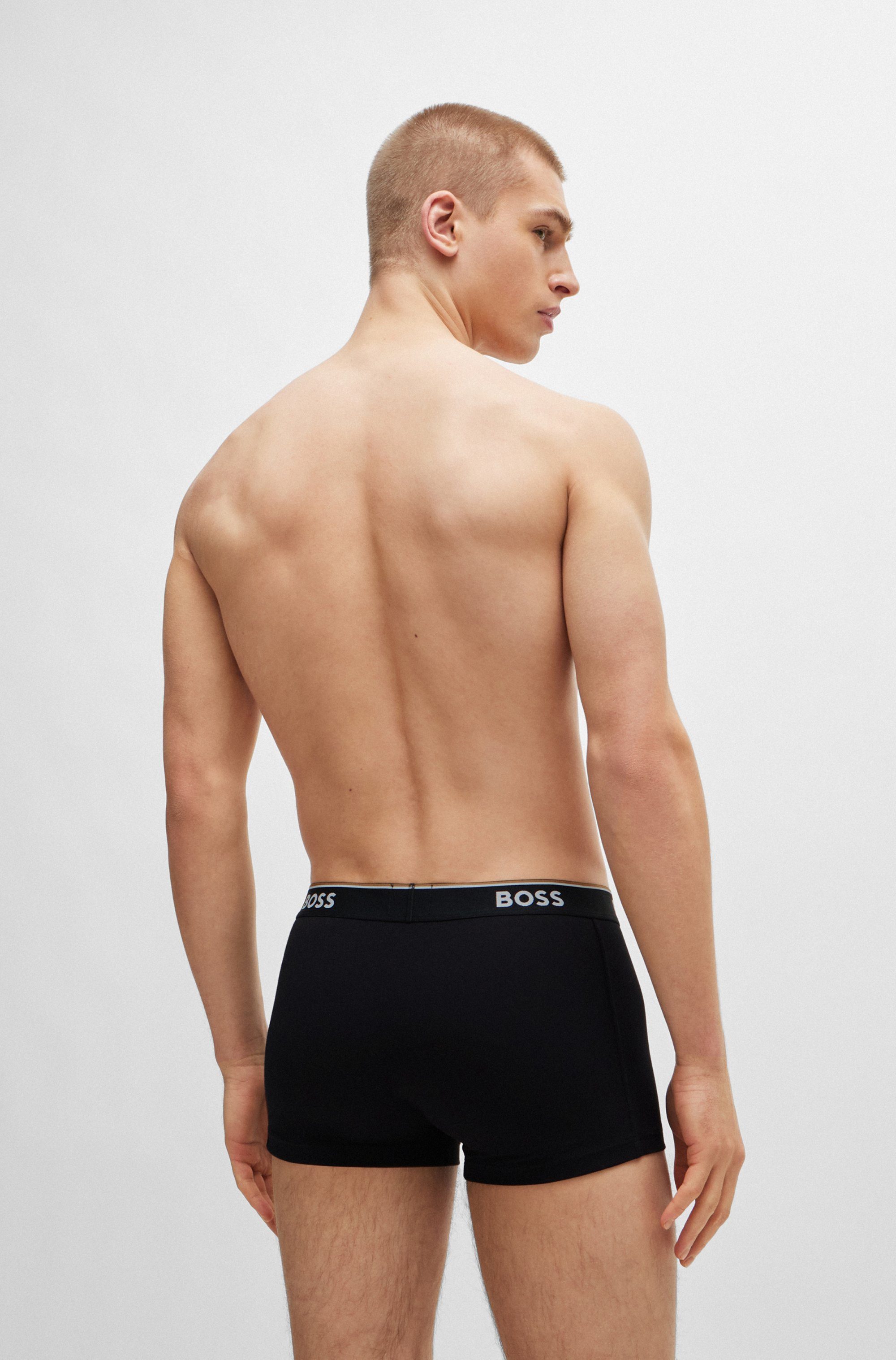 BOSS Boxershort TRUNK 3 PACK BOSS opdruk op de tailleband (3 stuks)