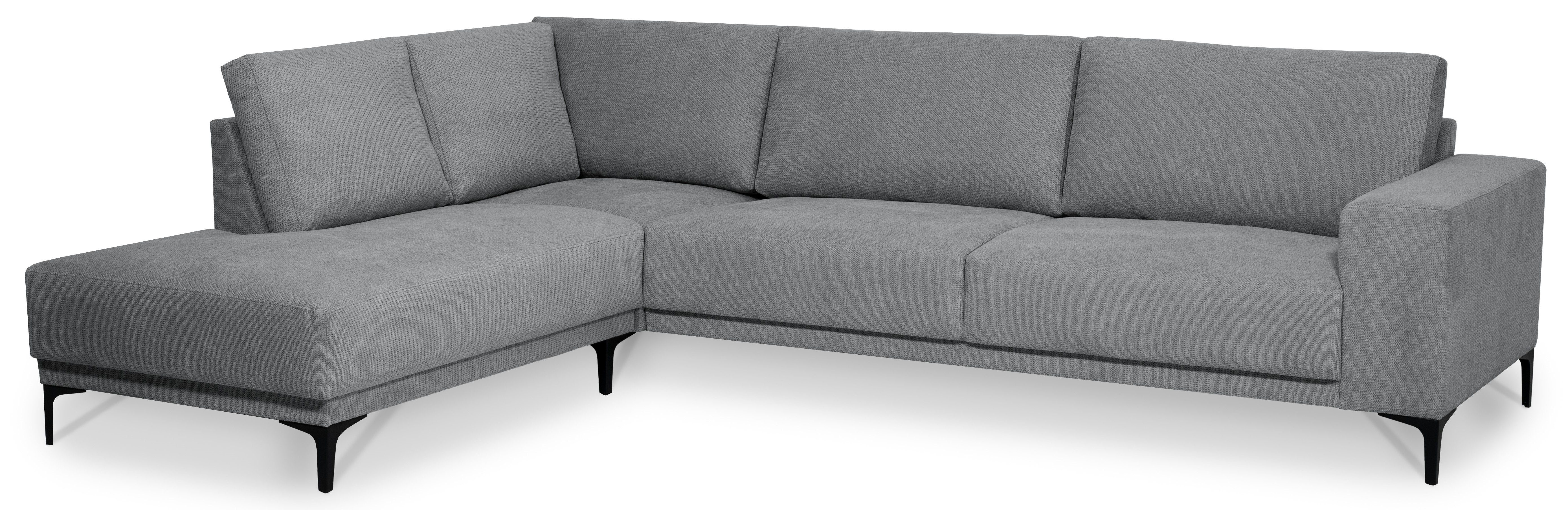 Places of Style Hoekbank Xander, L-model, Breedte 289 cm, geweven stof, soft-touch chenille, zwarte metalen voeten