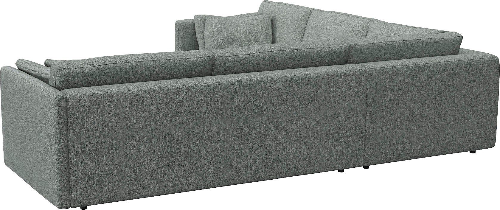 FLEXLUX Hoekbank Lovane, elegant en tijdloos, comfortabel, L-vorm Zacht en zeer comfortabel, grote zitdiepte op koudschuim, inclusief sierkussen