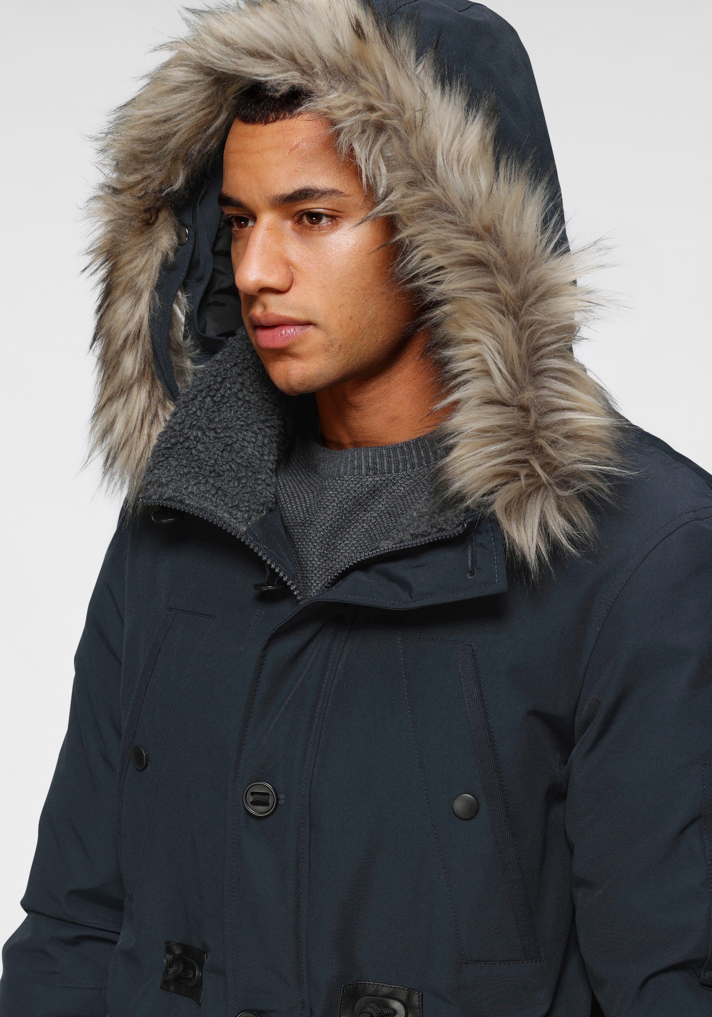 Bruno Banani Parka duurzaam materiaal, afneembare capuchon met faux fur