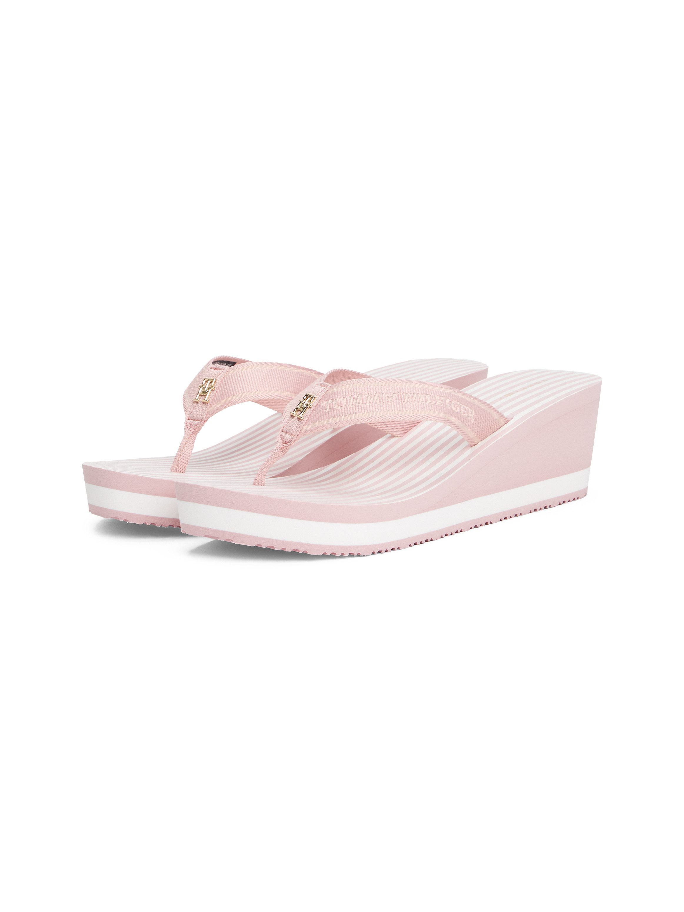 Tommy Hilfiger Dianets TH STRIPES WEDGE BEACH SANDAL dames sandaaltjes maat 39 roze