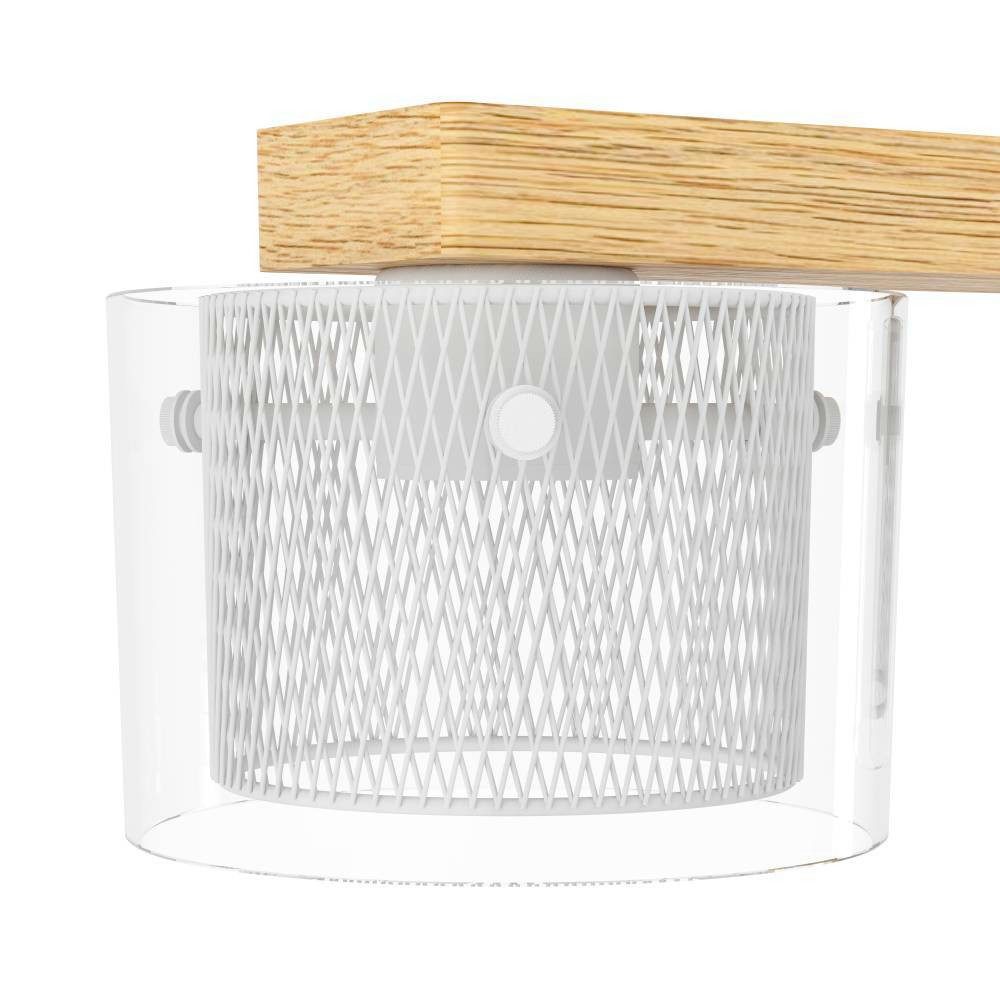 EGLO Hanglamp PORTICO-Z hanglamp hout wit, ZigBee 3.0, timer, pendellamp App / spraakbesturing Alexa, 88x15x110cm, excl. afstandsbediening (1 stuk)