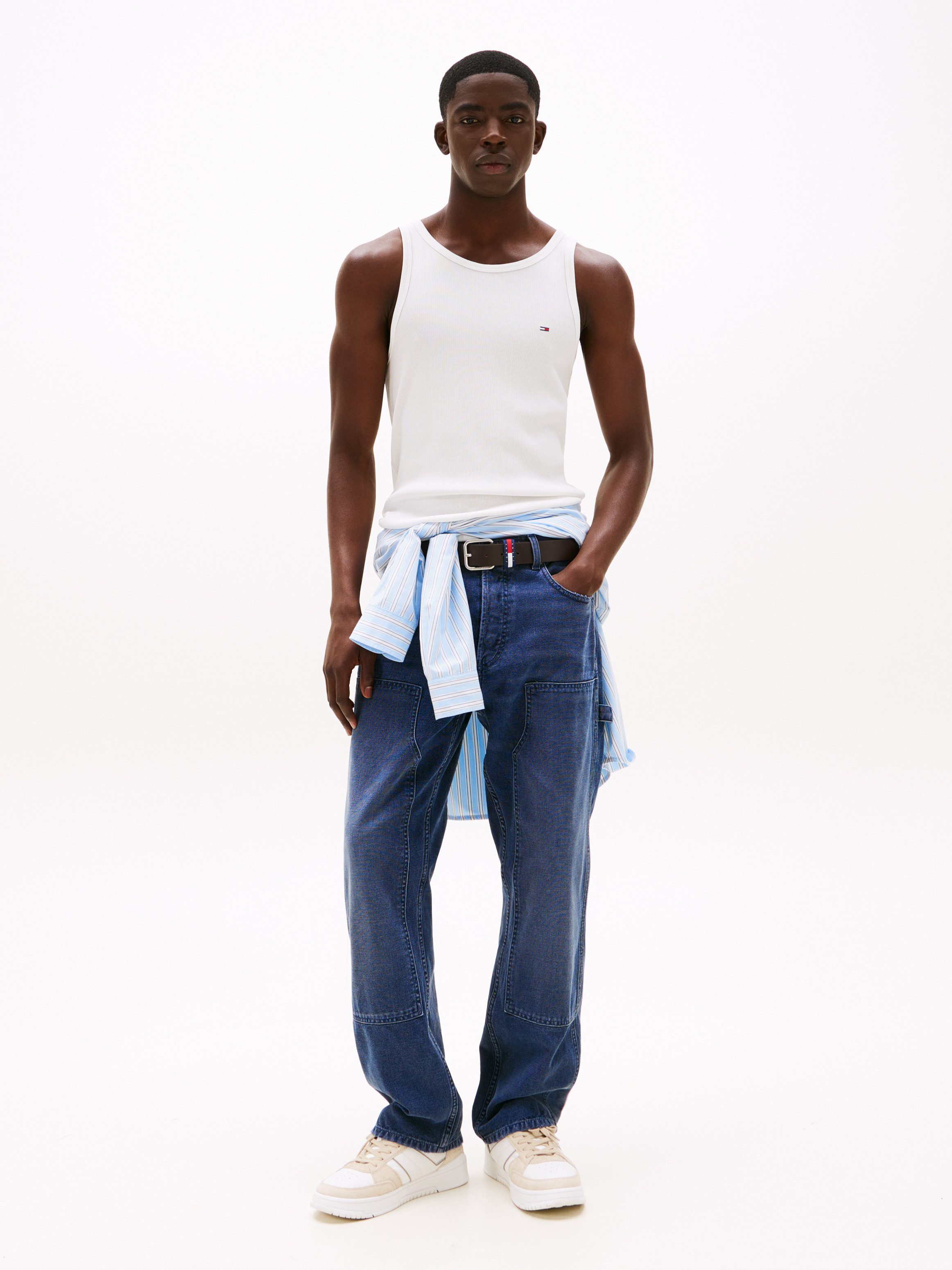 TOMMY JEANS Tanktop TJM XSLIM CLSSC FLAG RIBBED TANK