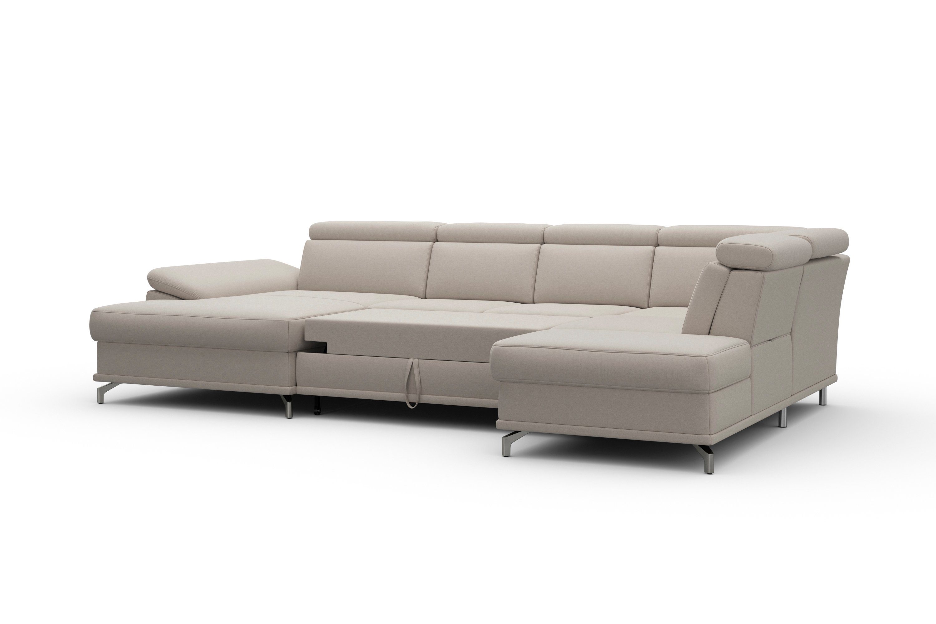 sit&more Zithoek Cabrio U-vorm, met zitdiepteverstelling, arm- en hoofdsteunverstelling