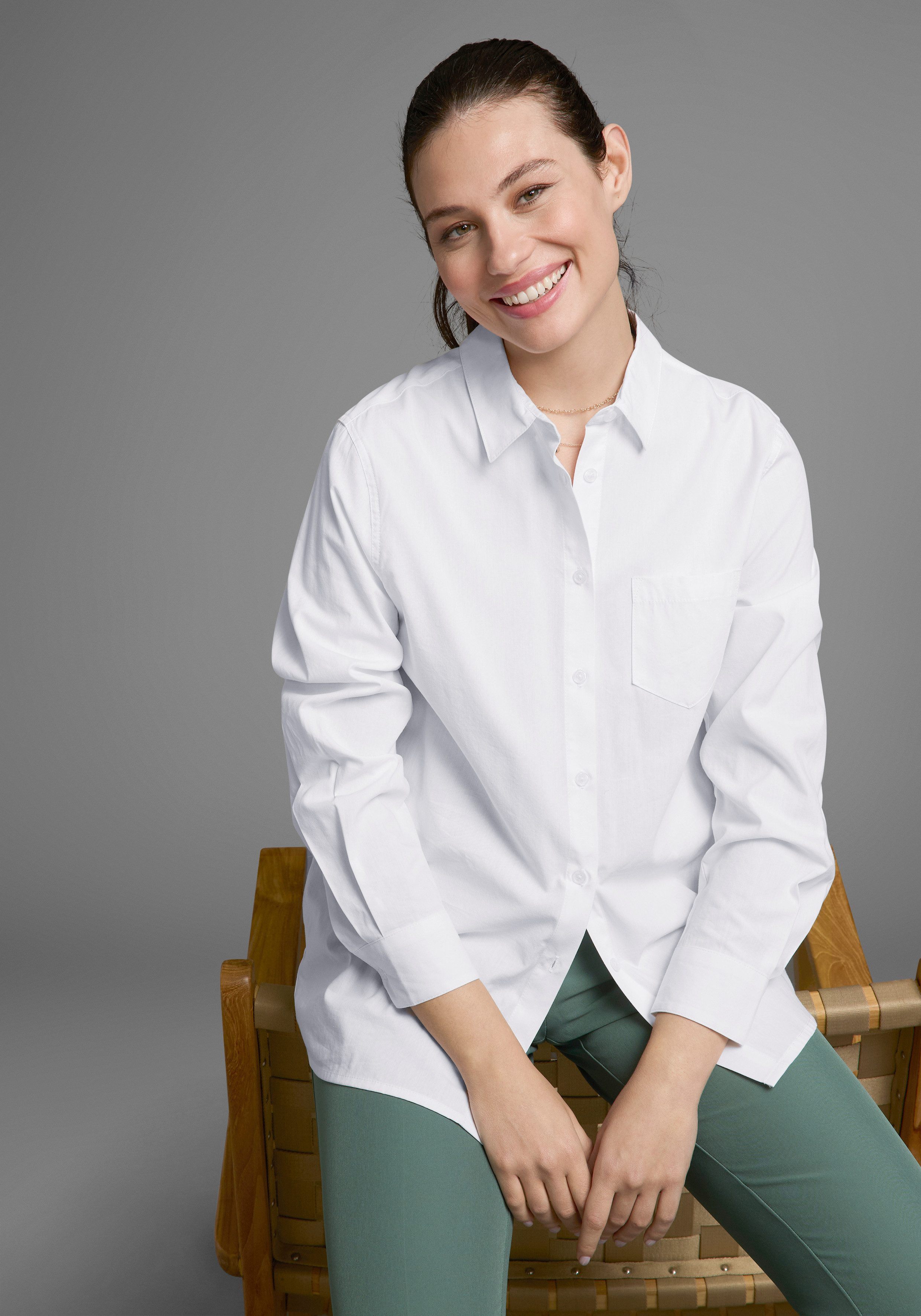 Laura Scott Lange blouse met borstzak