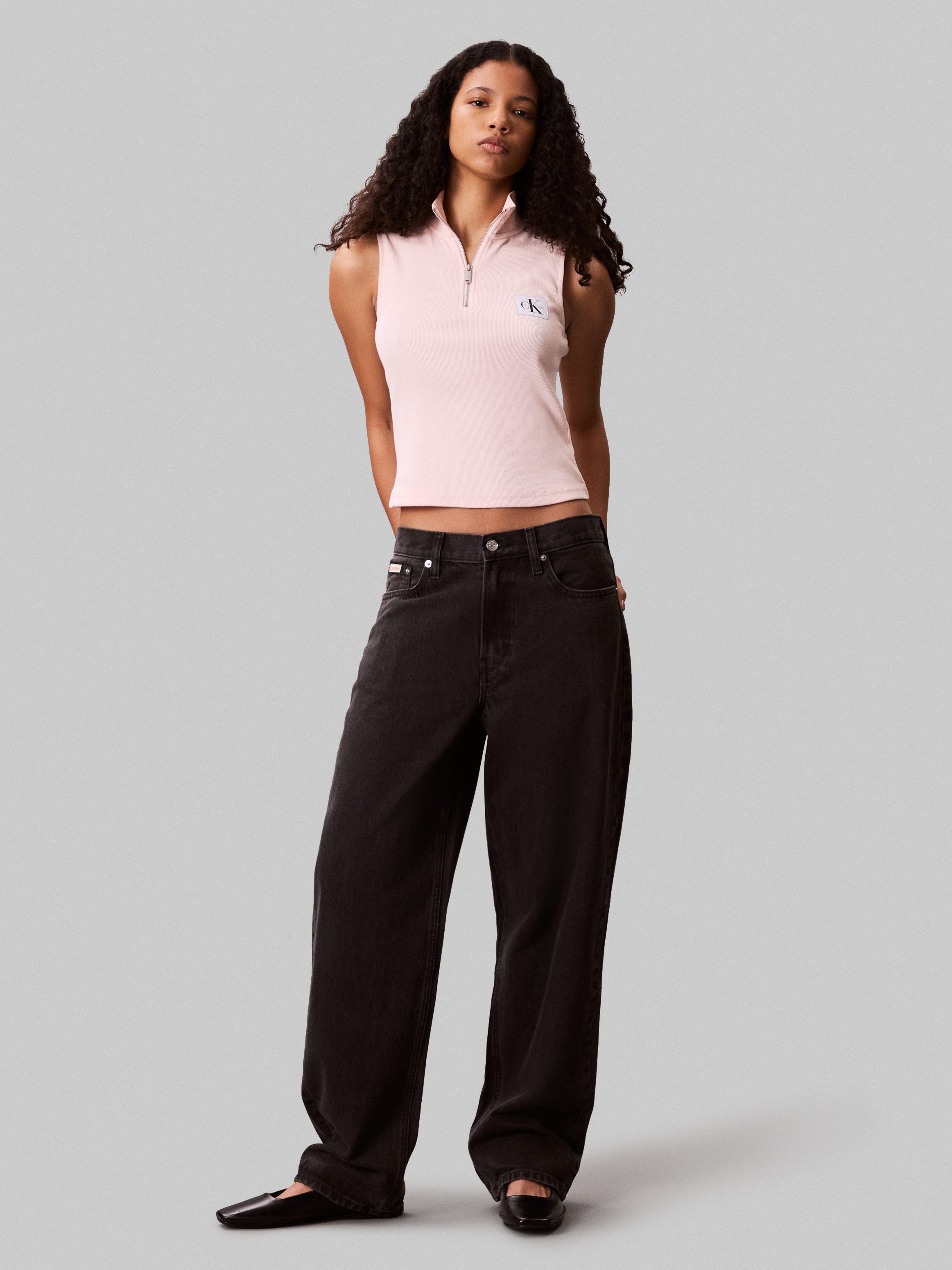 Calvin Klein Tanktop A- WOVEN LABEL SL QZ TOP