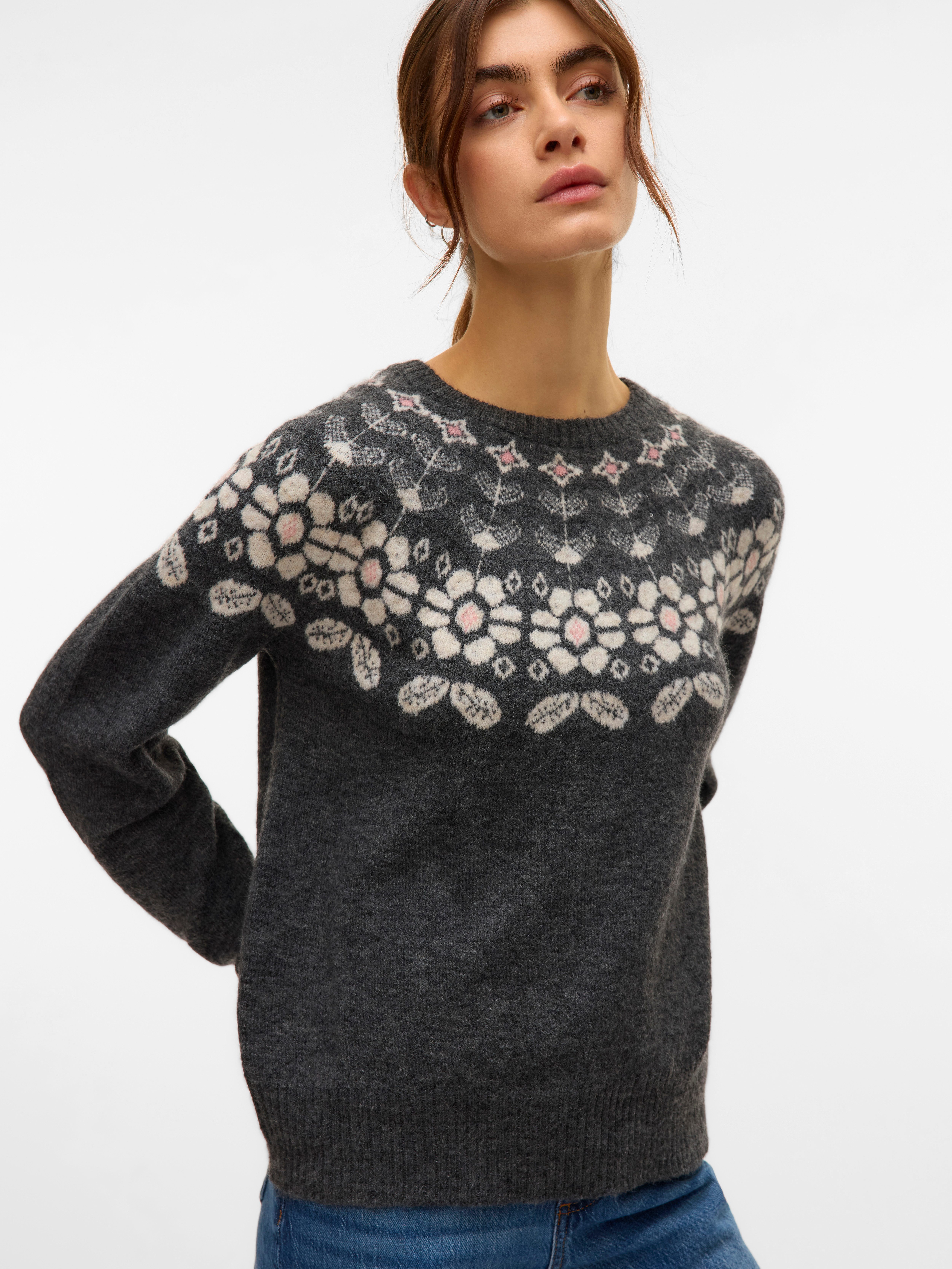 Vero Moda Gebreide trui VMSIMONE LS NORDIC PULLOVER GA REP BOO